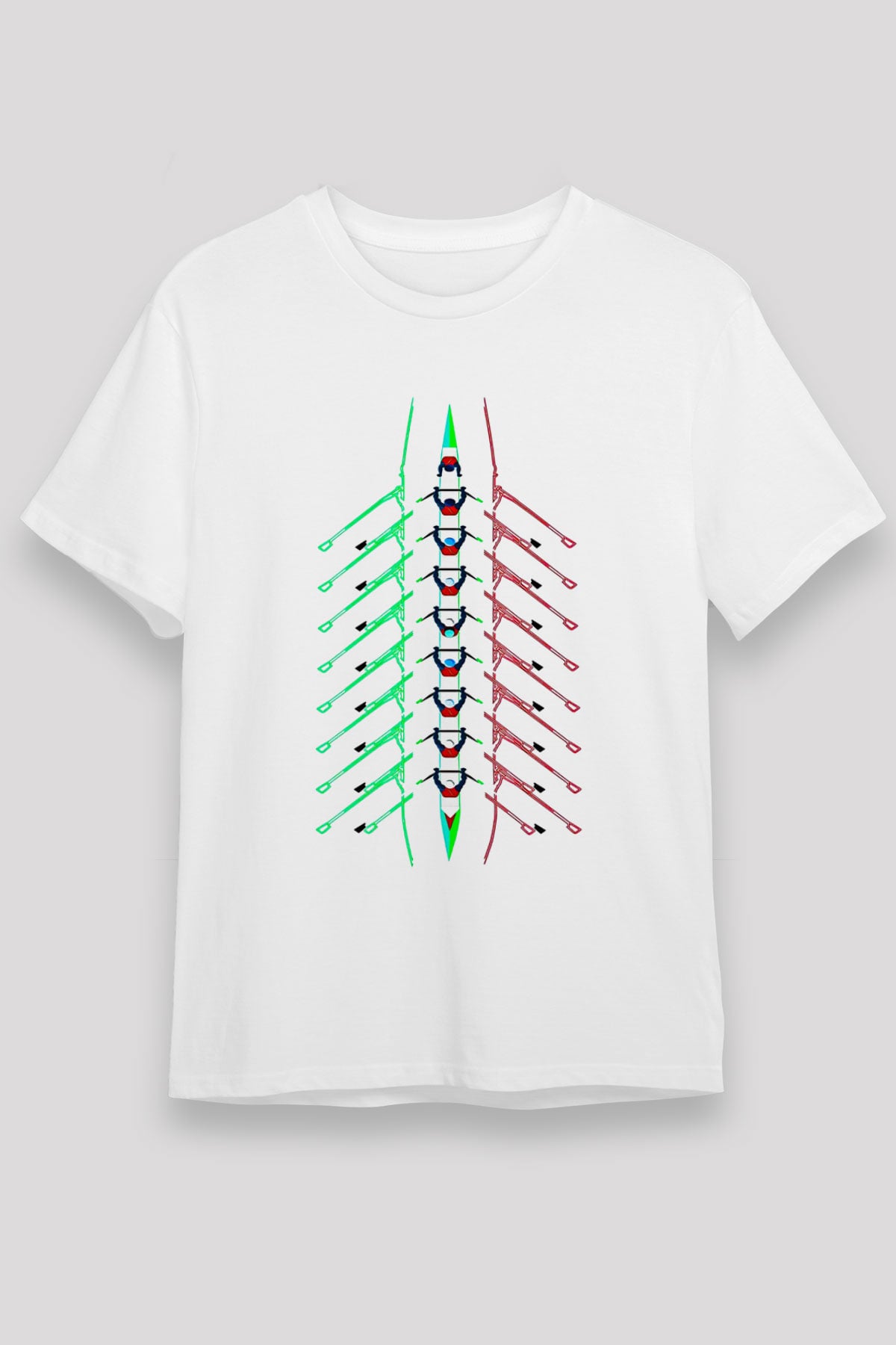 Kürek Baskılı Unisex Beyaz Tişört - Tshirt