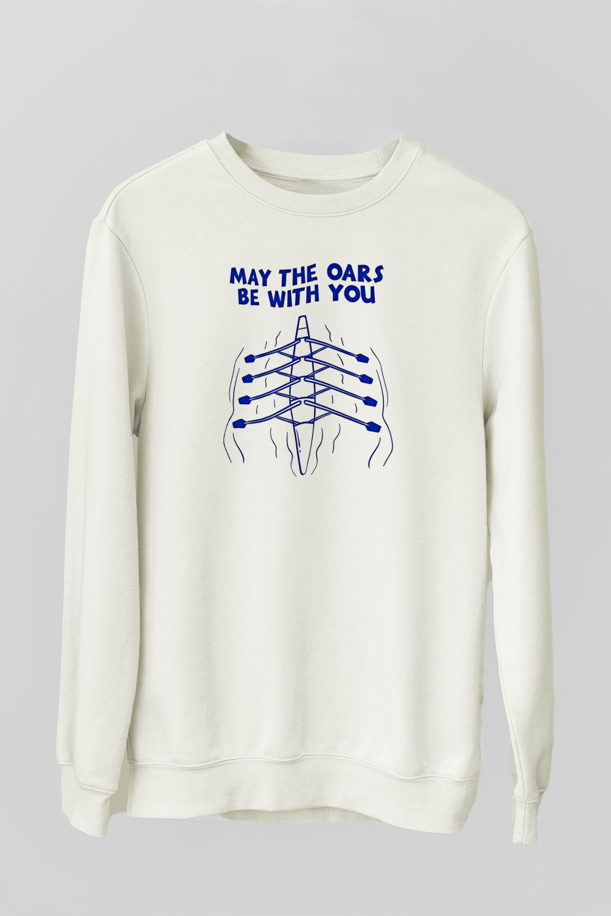 Kürek Baskılı Unisex Ekru Sweatshirt