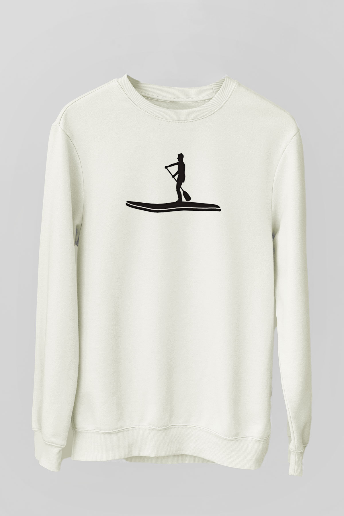 Kürek Baskılı Unisex Ekru Sweatshirt
