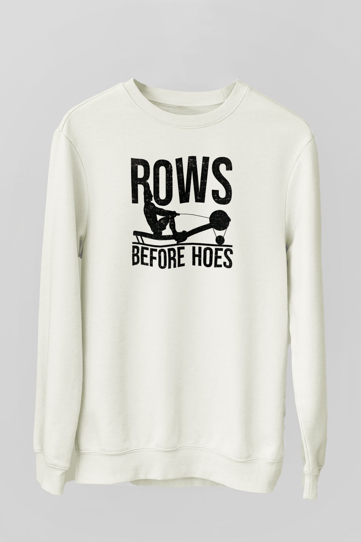 Kürek Baskılı Unisex Ekru Sweatshirt