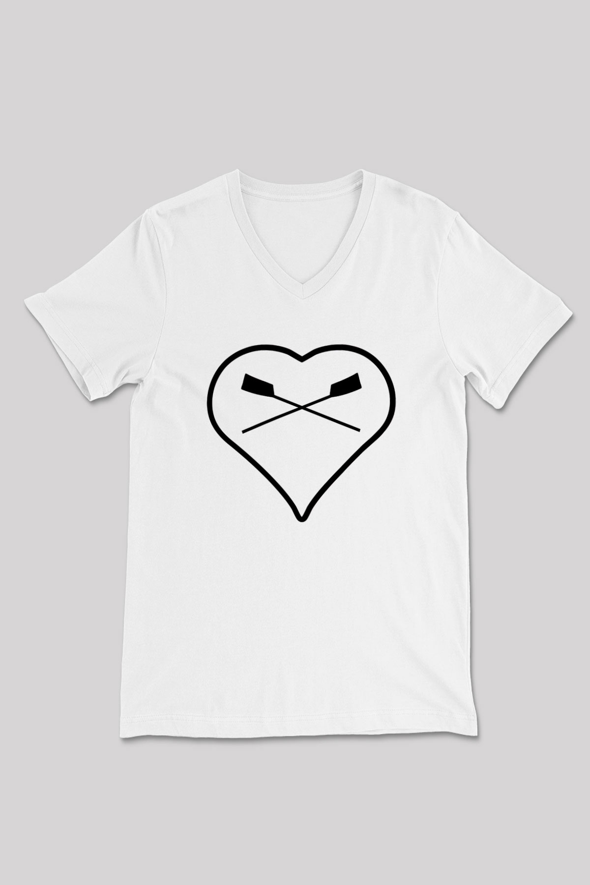 Kürek Baskılı Unisex V Yaka Tişört - Tshirt