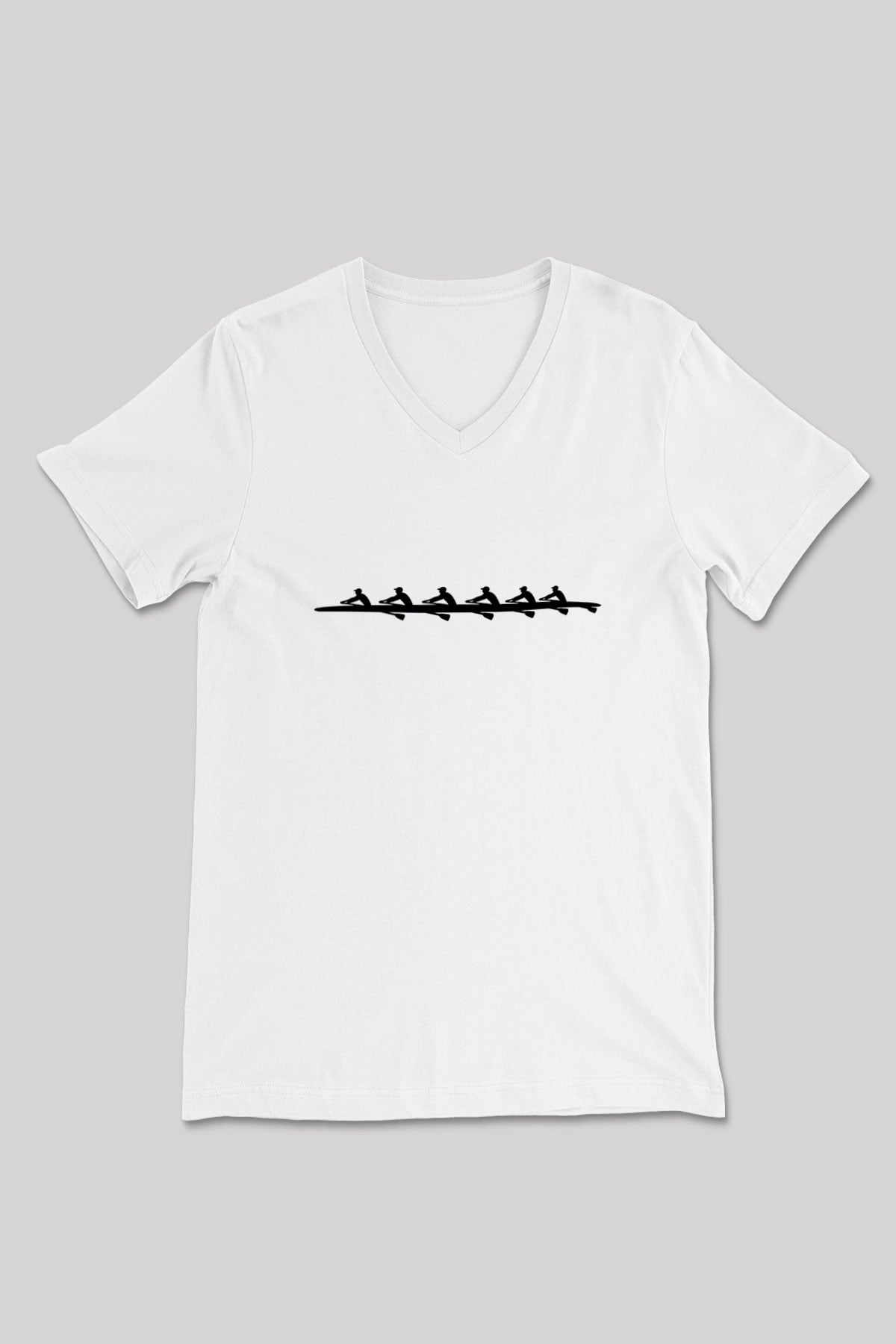 Kürek Baskılı Unisex V Yaka Tişört - Tshirt