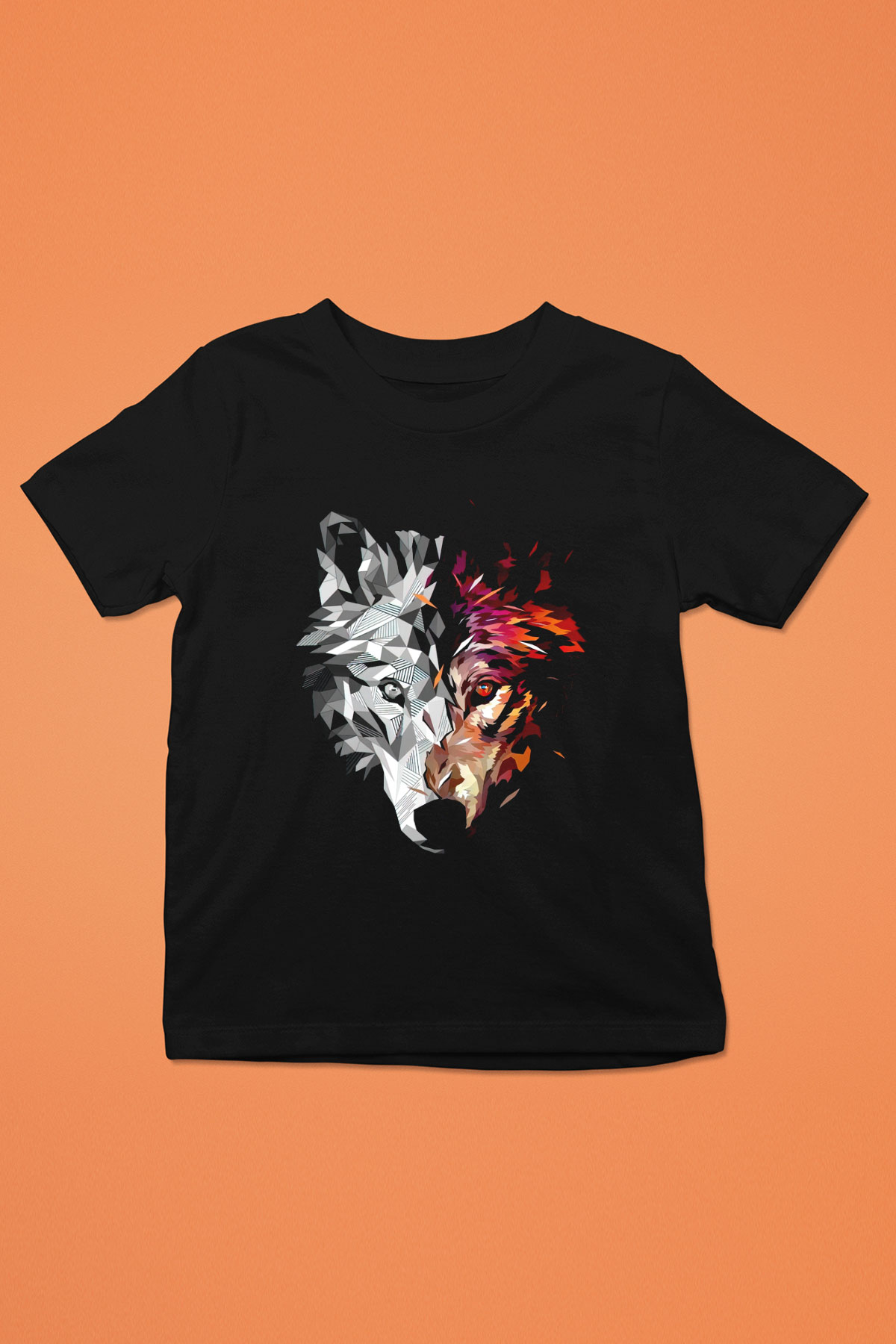 Kurt Baskılı Unisex Siyah  Çocuk Tişört
