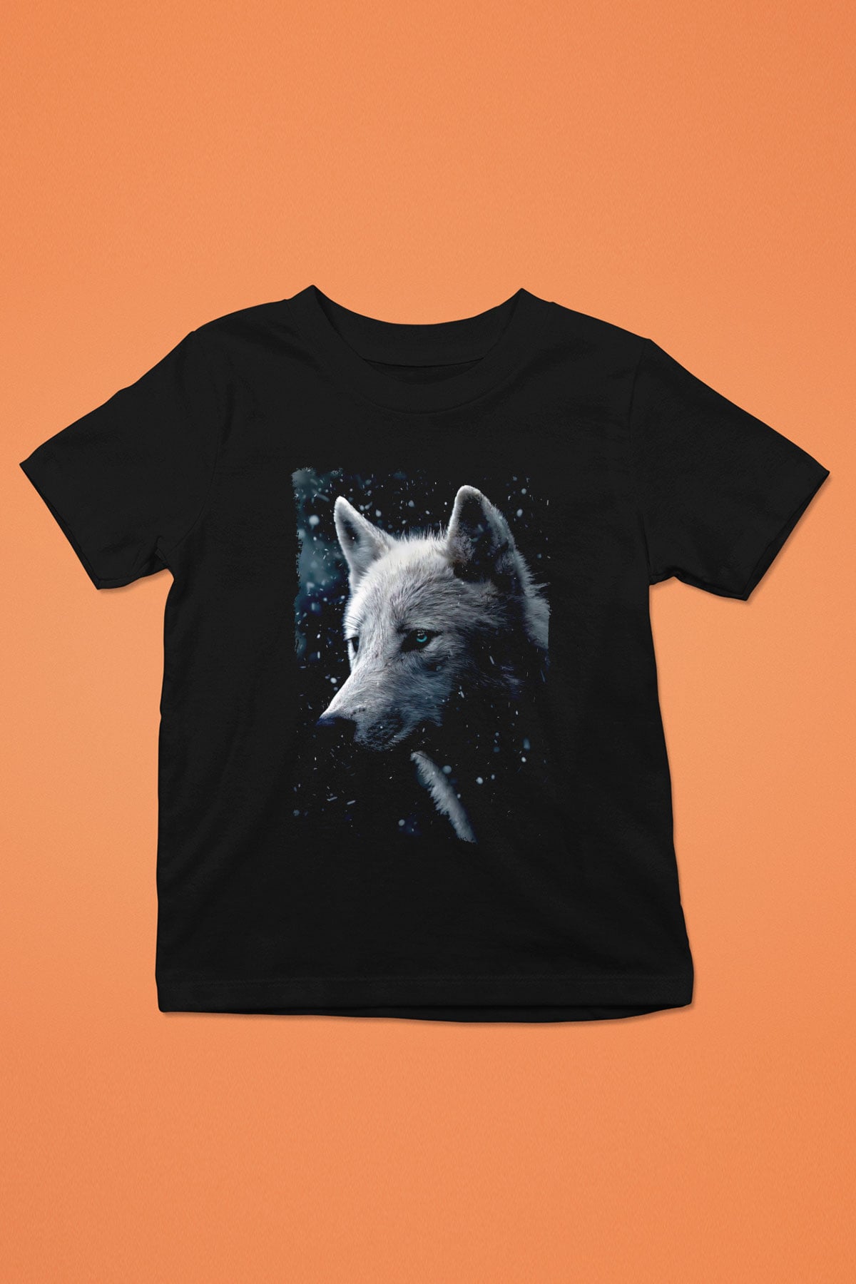 Kurt Baskılı Unisex Siyah  Çocuk Tişört