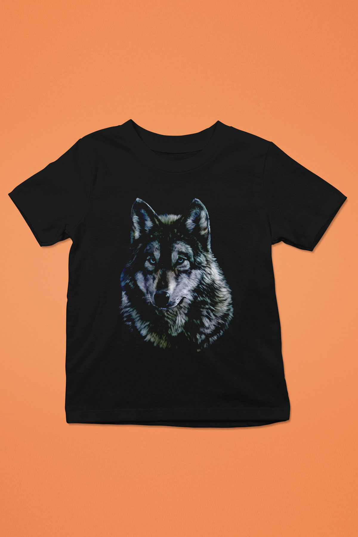 Kurt Baskılı Unisex Siyah  Çocuk Tişört