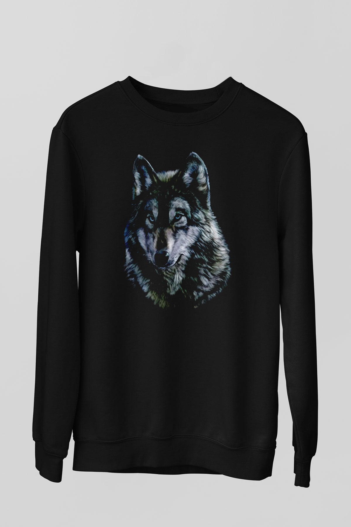 Kurt Baskılı Unisex Siyah  Sweatshirt