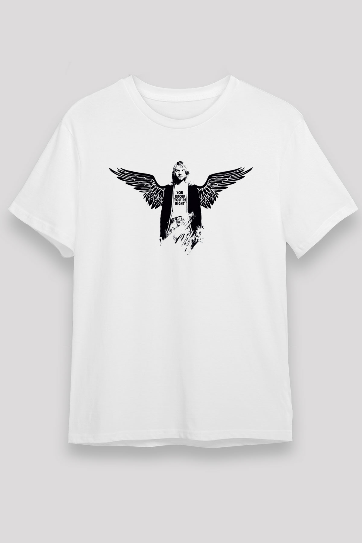 Kurt Cobain Beyaz Unisex Tişört T-Shirt - TişörtFabrikası