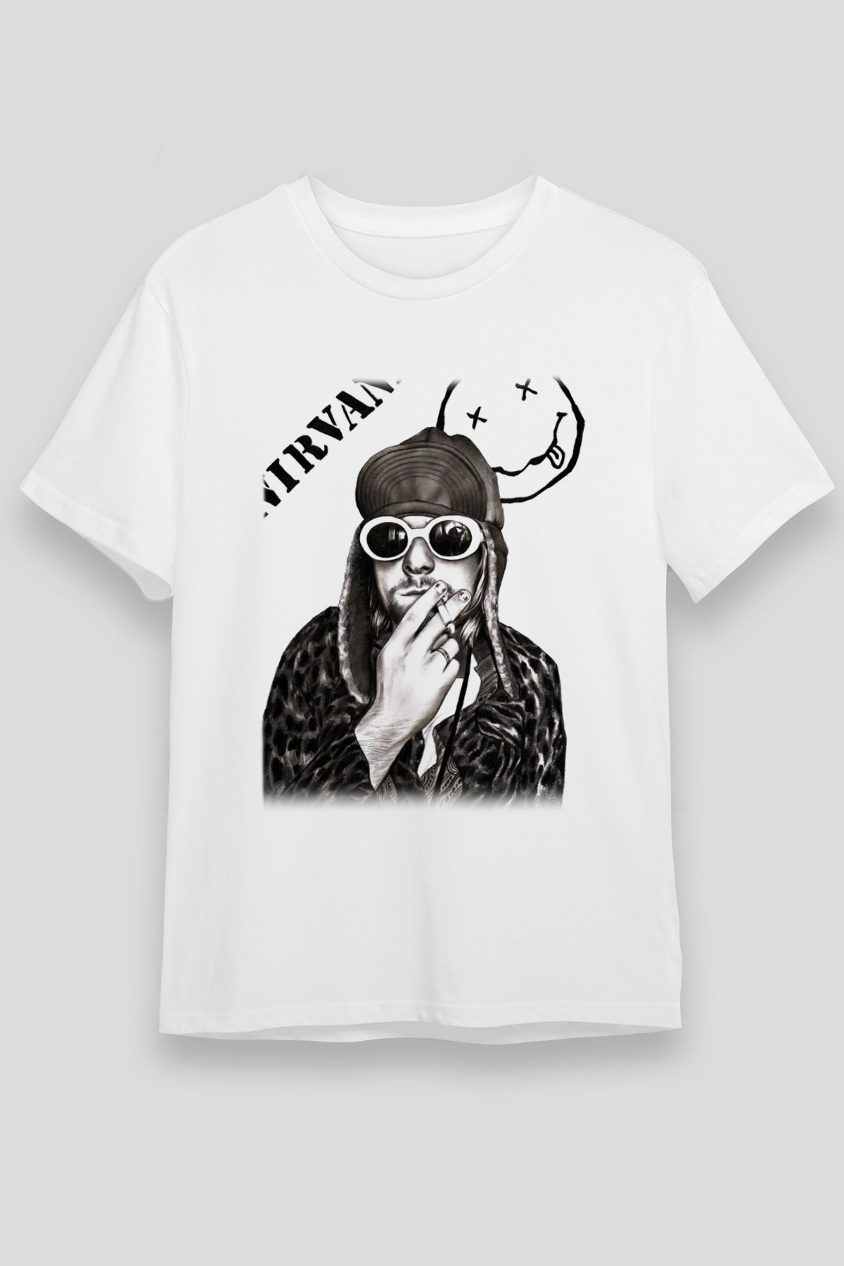 Kurt Cobain Beyaz Unisex Tişört T-Shirt - TişörtFabrikası