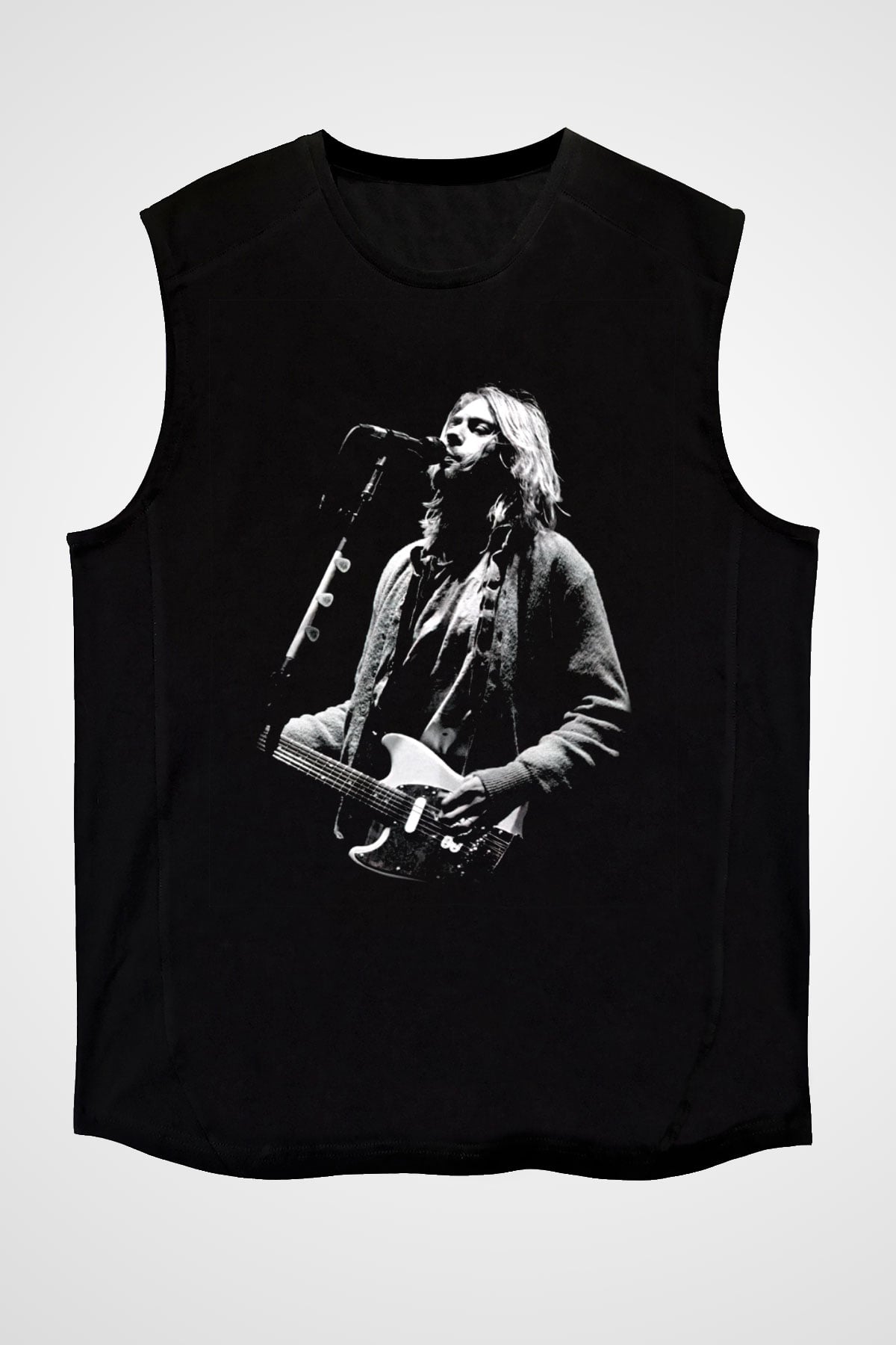 Kurt Cobain Siyah Unisex Kolsuz Tişört