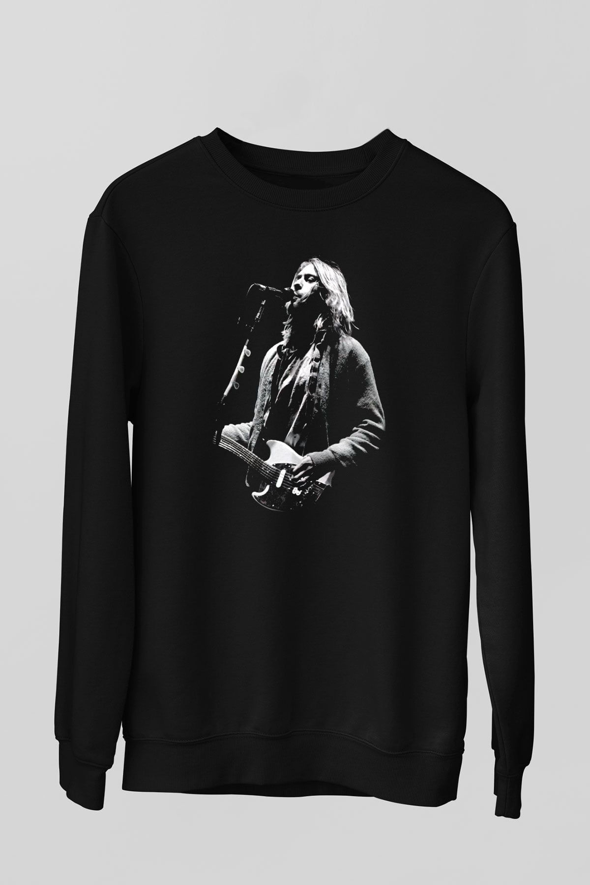 Kurt Cobain Siyah Unisex Sweatshirt