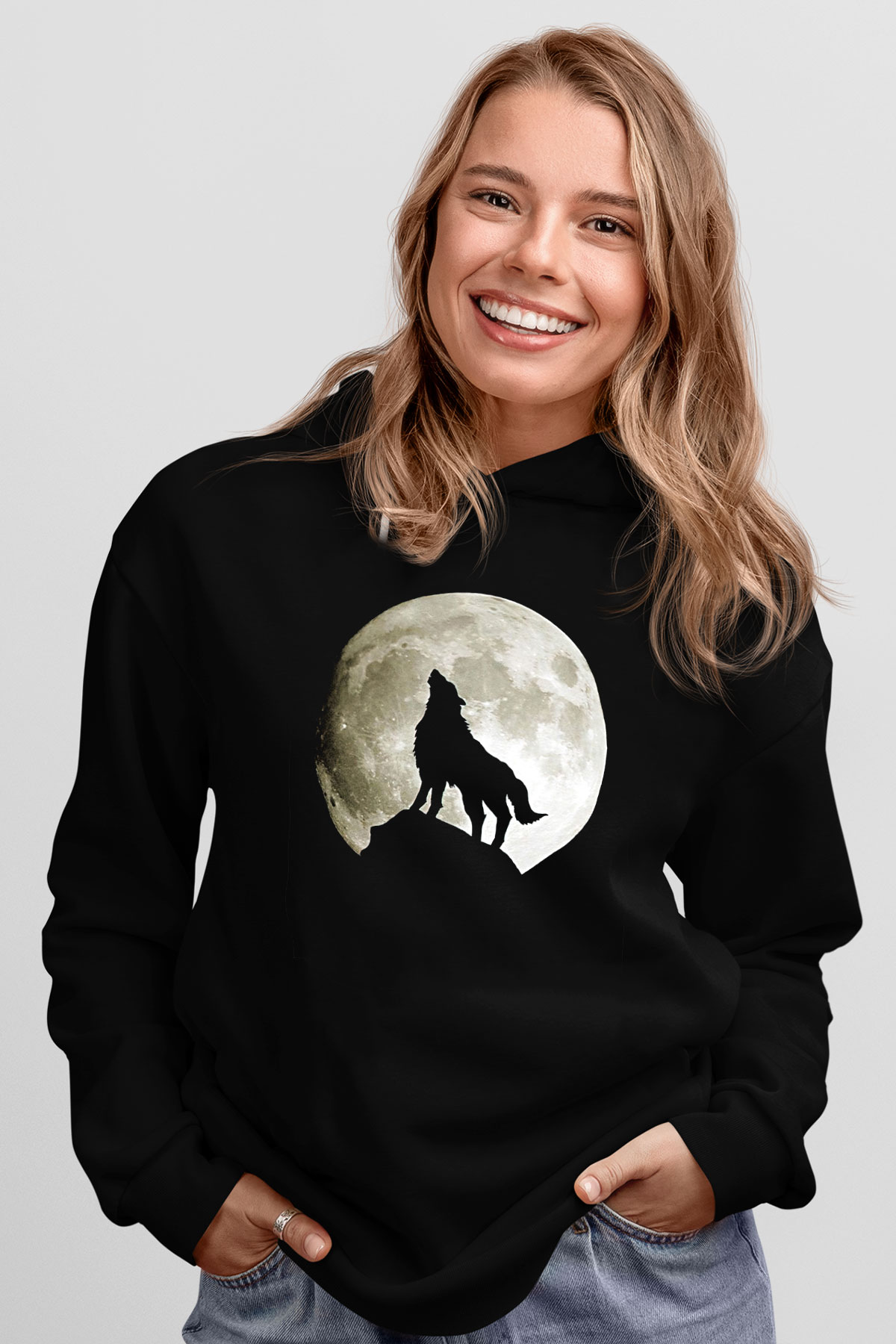 Kurt Siyah Unisex Hoodie