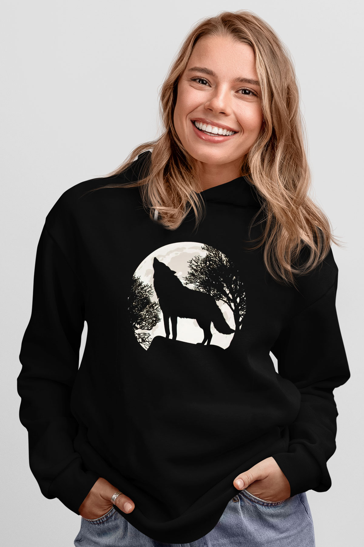Kurt Siyah Unisex Hoodie