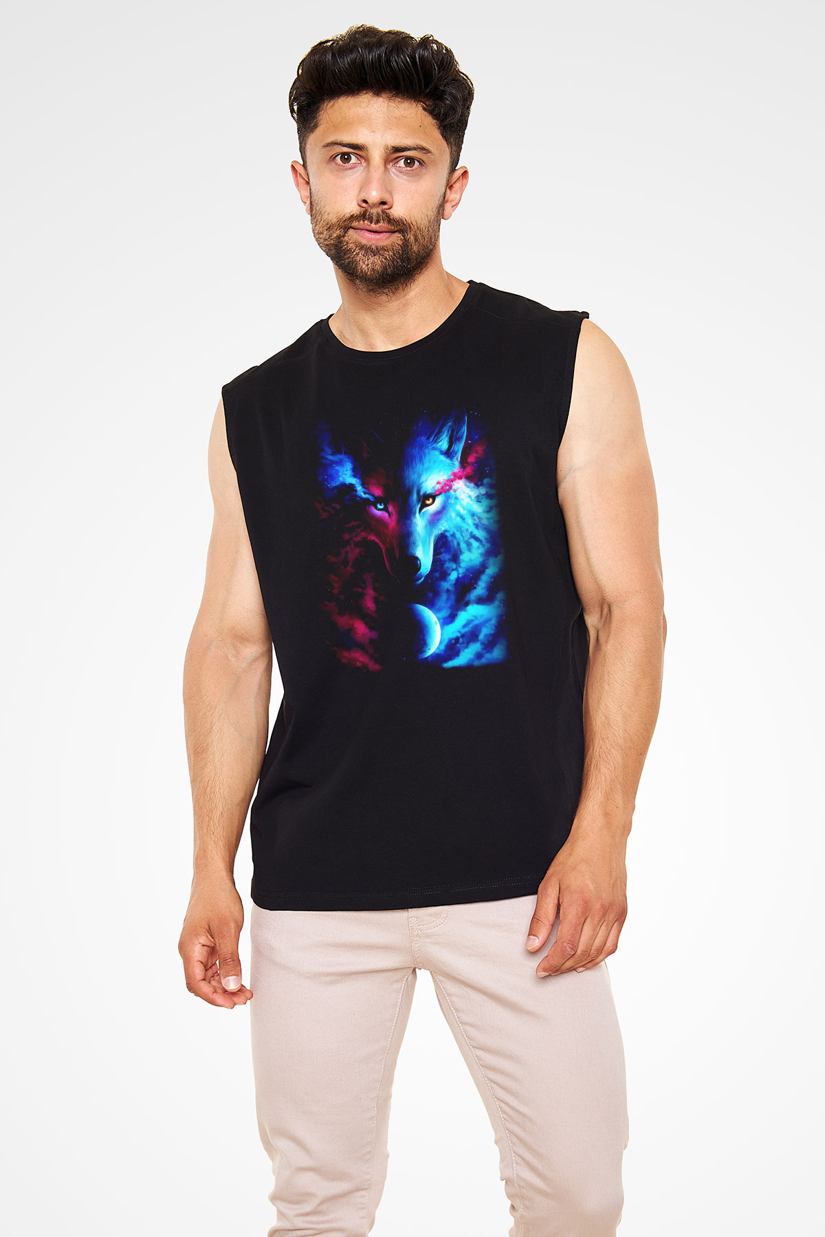 Kurt Siyah Unisex Kolsuz Tişört