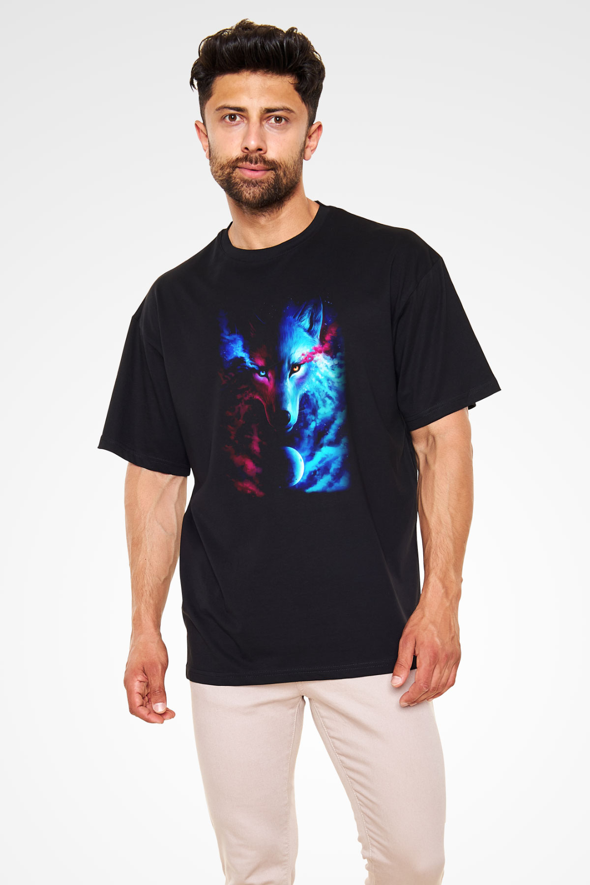 Kurt Siyah Unisex Oversize Tişört T-Shirt