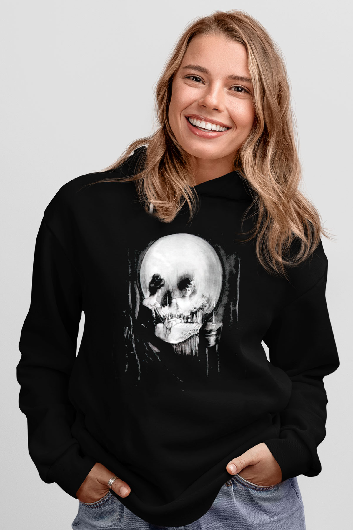 Kurukafa AynaBeyaz Tshirt Unisex Hoodie