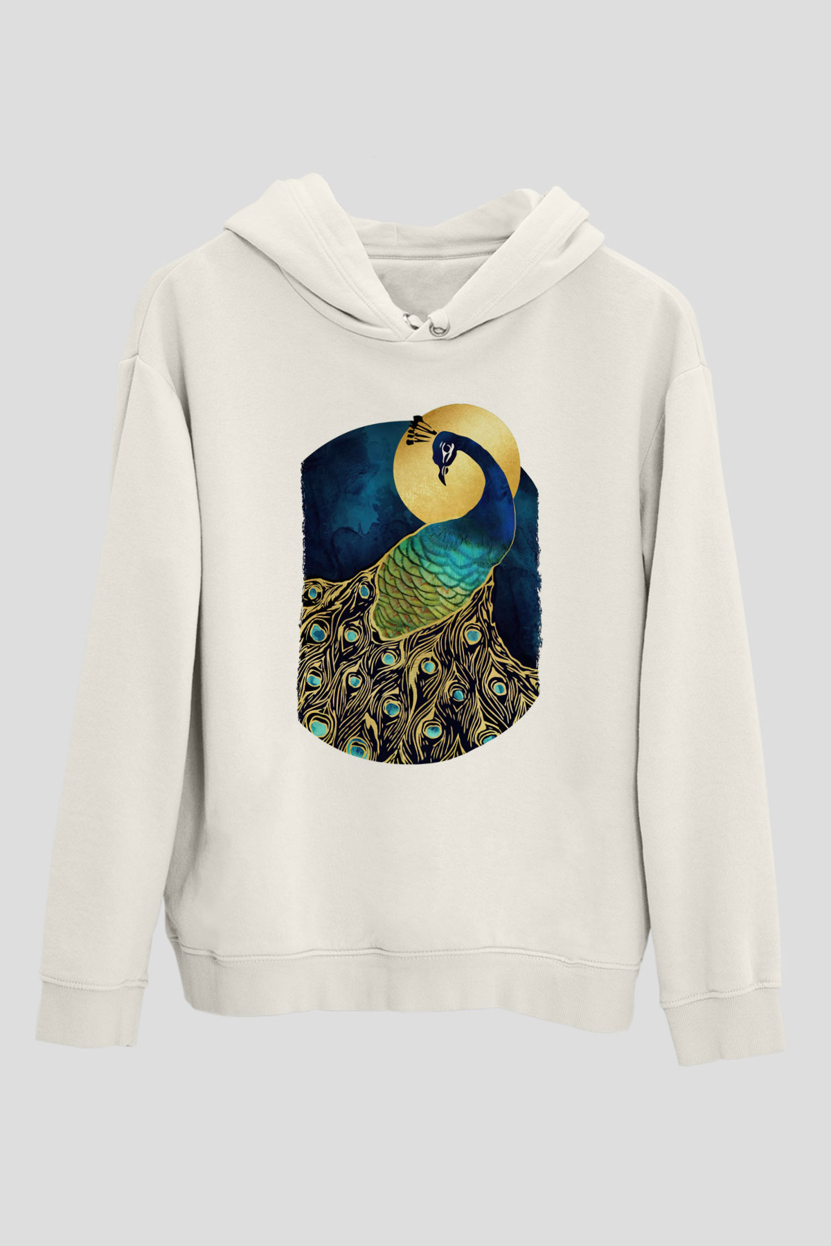Kuş Beyaz Unisex Hoodie