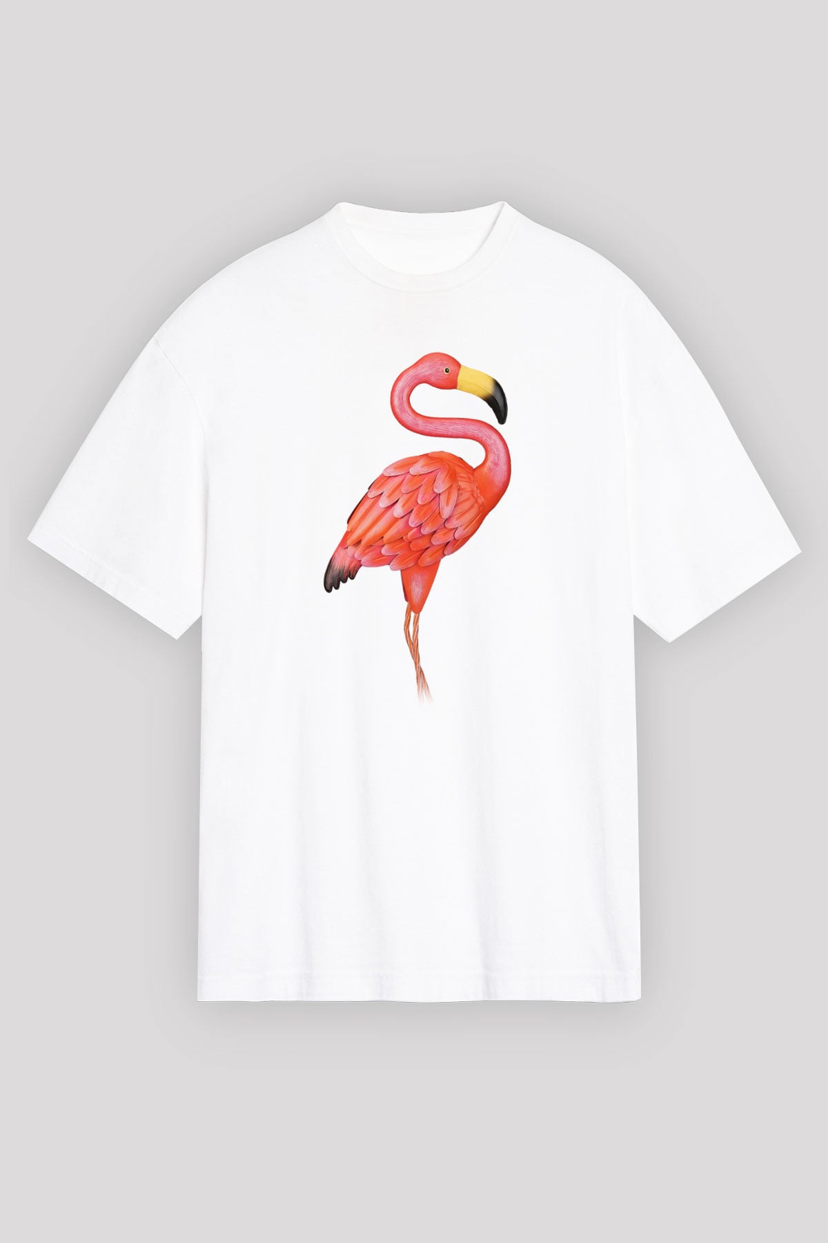 Kuş Beyaz Unisex Oversize Tişört T-Shirt