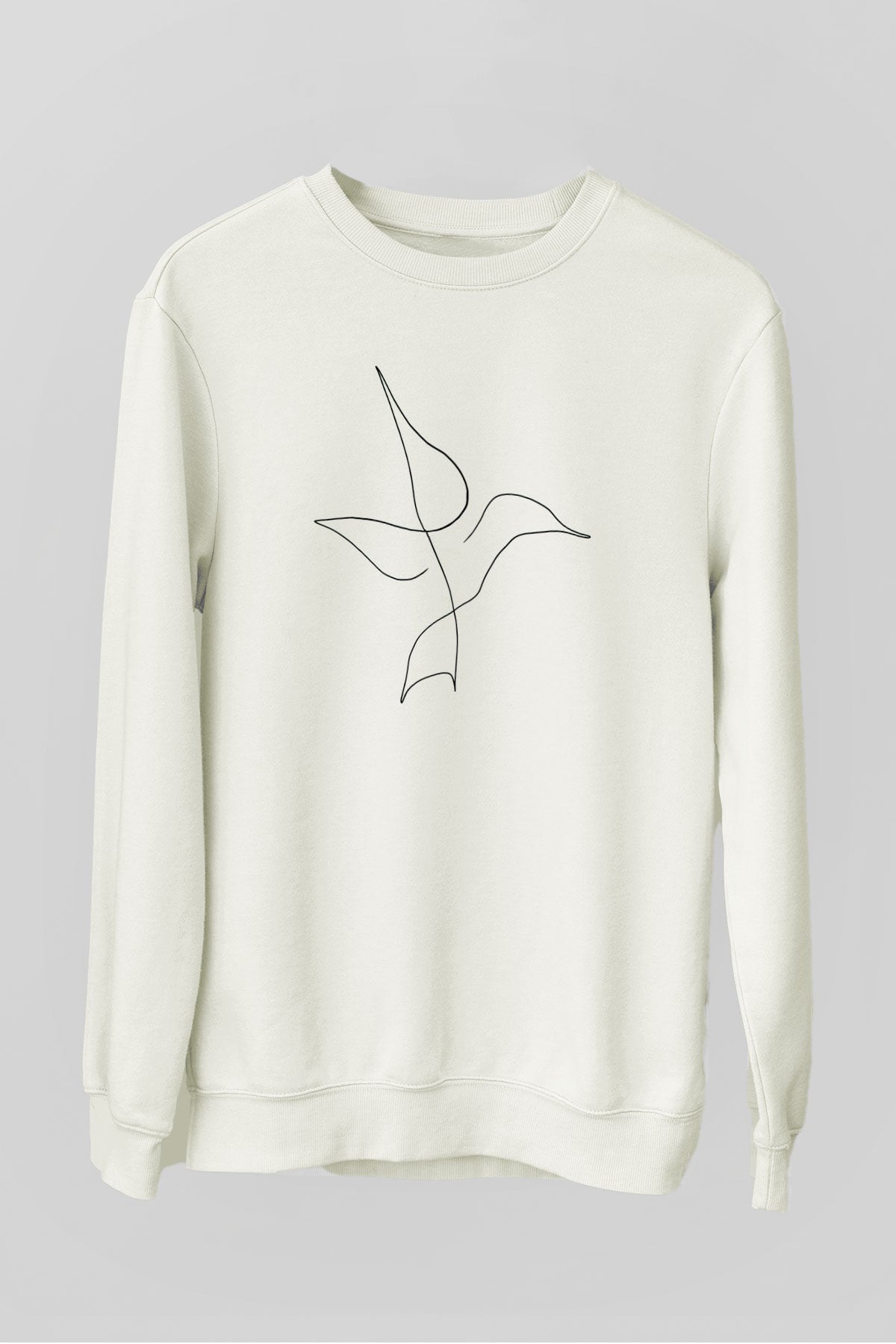 Kuş Beyaz Unisex Sweatshirt
