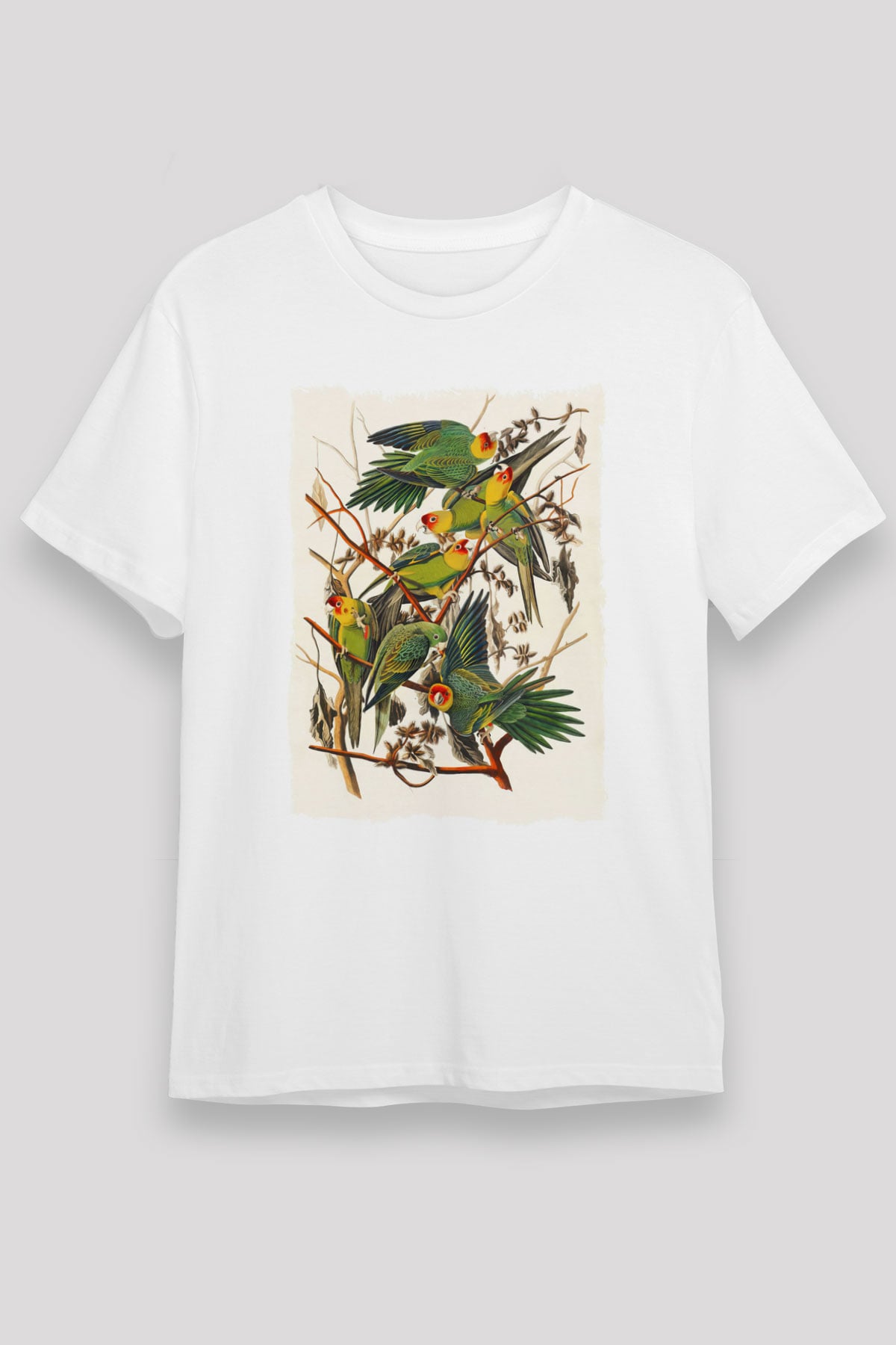 Kuş Beyaz Unisex Tişört T-Shirt - TişörtFabrikası