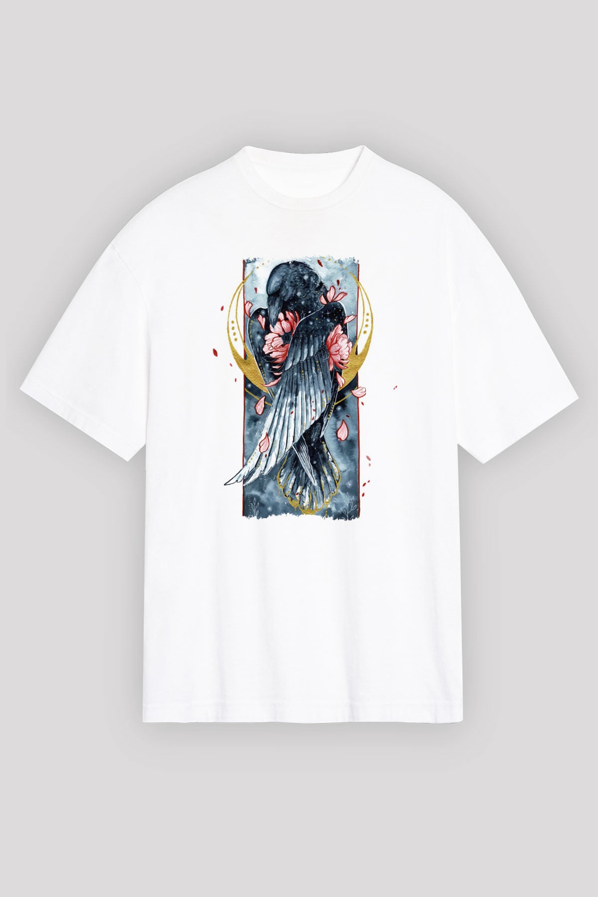 Kuş Beyaz Oversize Tişört Oversize T-shirt - TişörtFabrikası