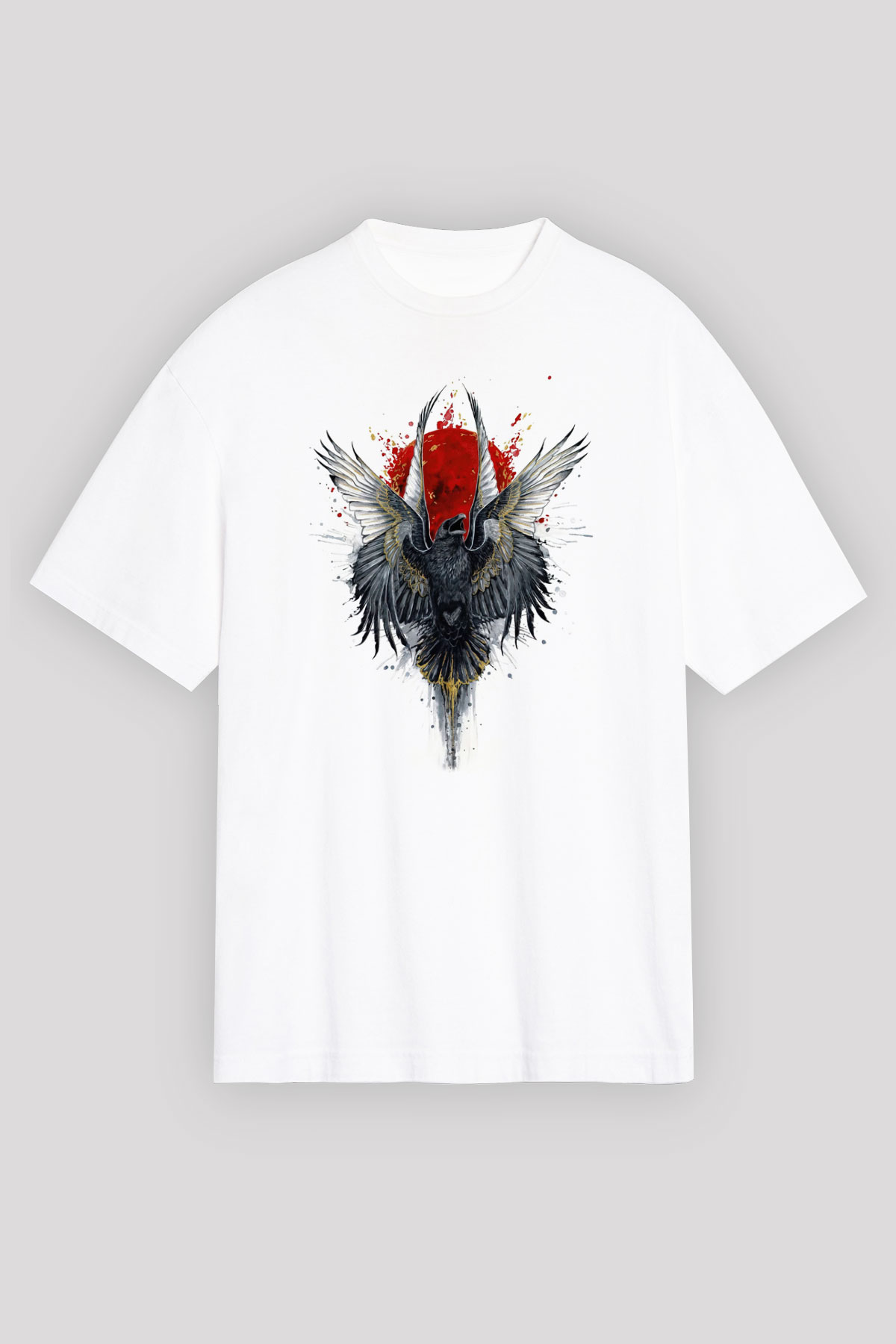 Kuş Beyaz Oversize Tişört Oversize T-shirt - TişörtFabrikası