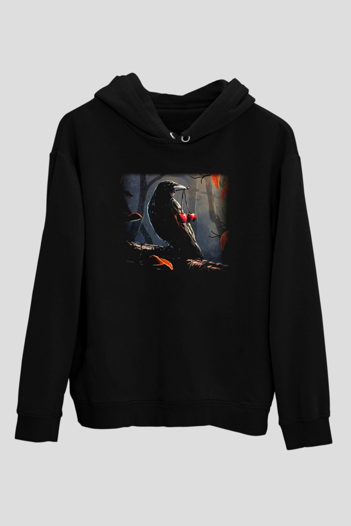 Kuş Siyah Unisex Hoodie