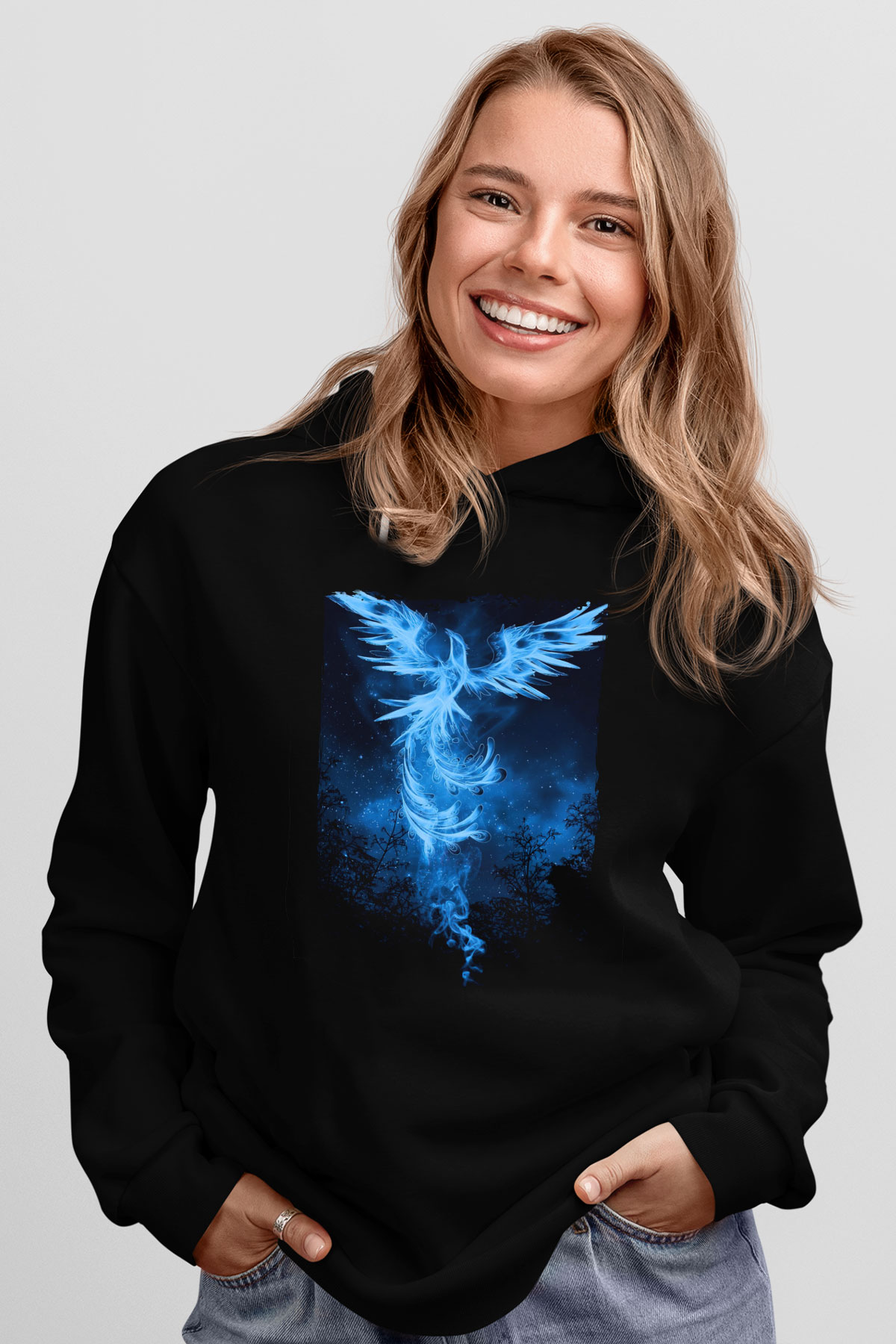 Kuş Siyah Unisex Hoodie