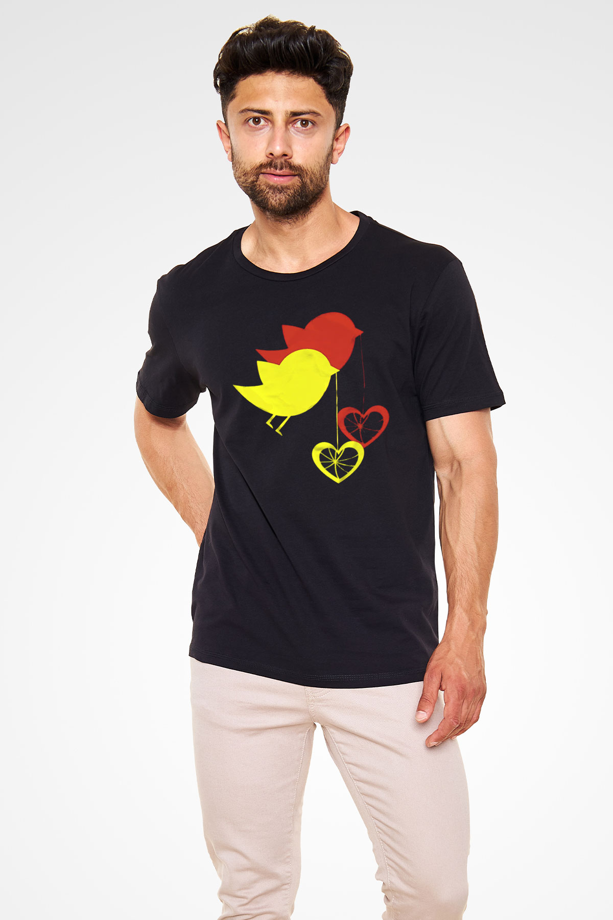 Kuş Siyah Unisex Tişört T-Shirt - TişörtFabrikası