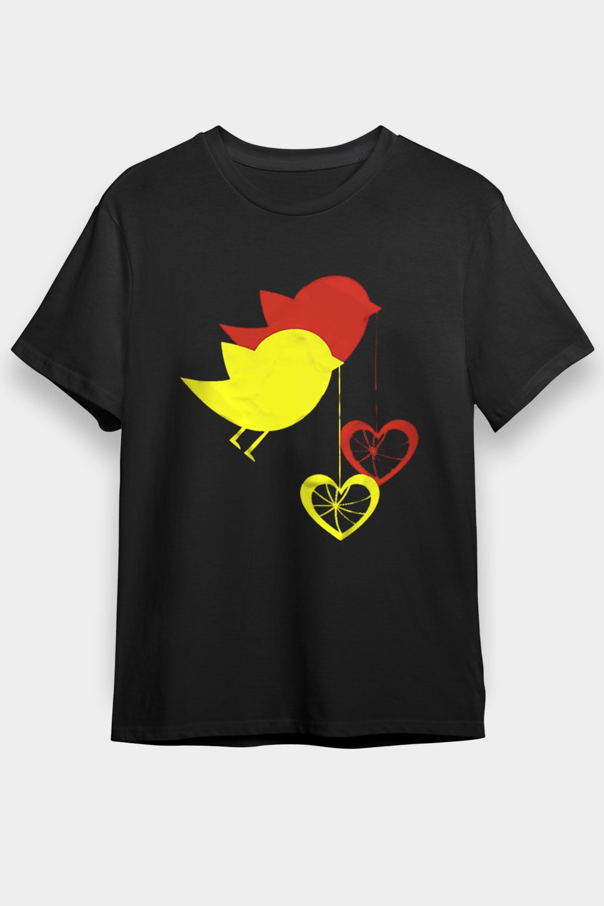 Kuş Siyah Unisex Tişört T-Shirt - TişörtFabrikası