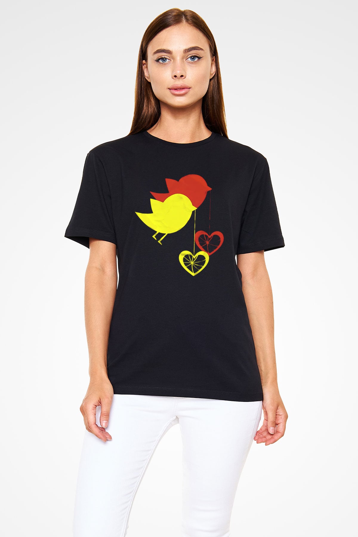 Kuş Siyah Unisex Tişört T-Shirt - TişörtFabrikası