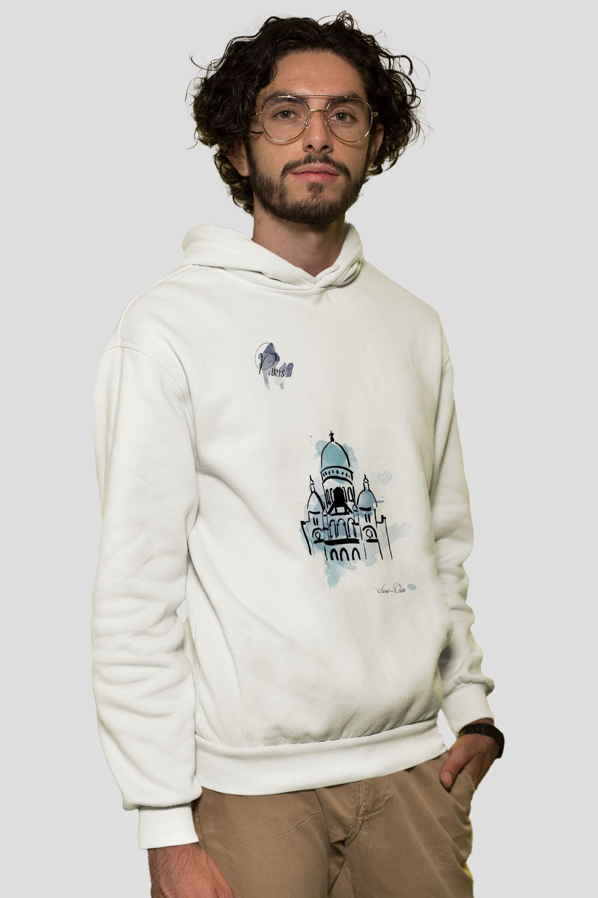 Kutsal Kalp Bazilikası Beyaz Unisex Hoodie