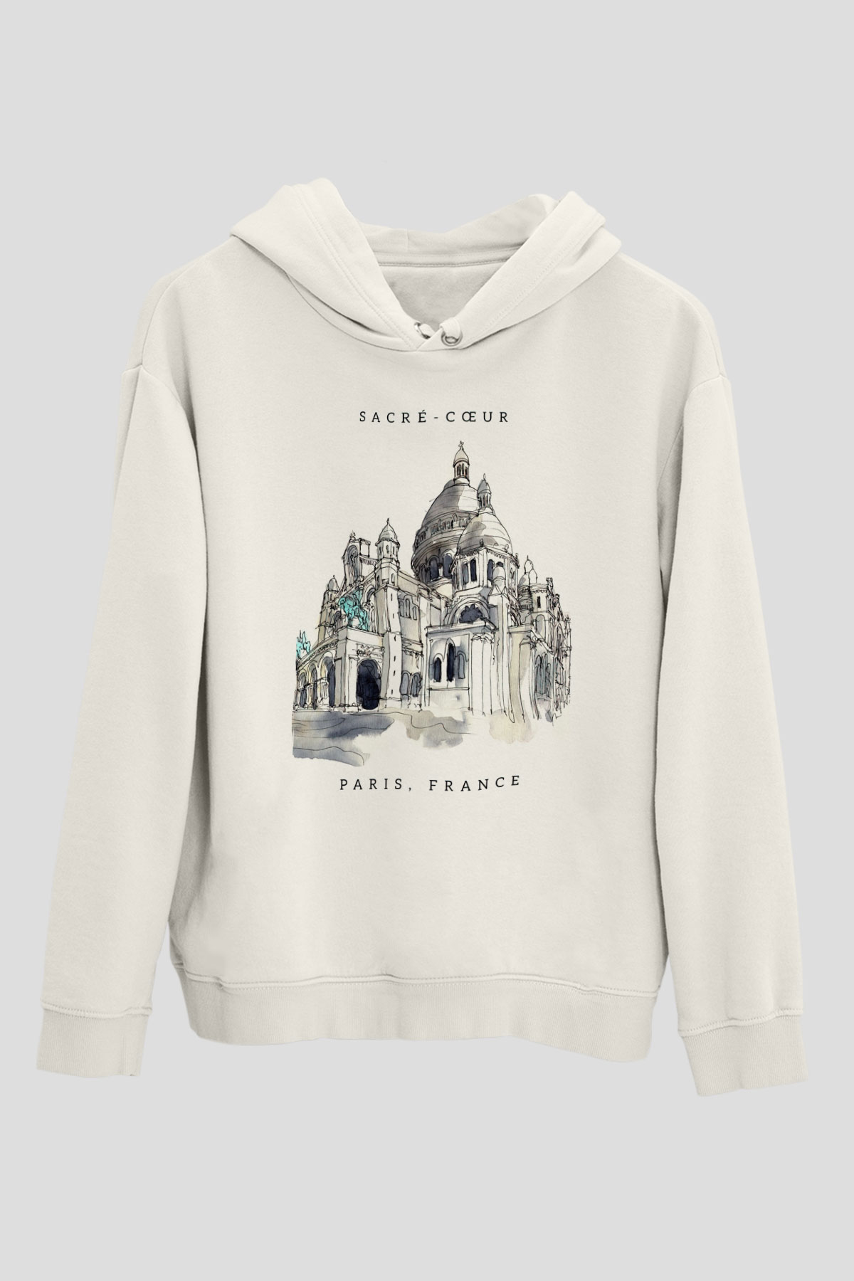 Kutsal Kalp Bazilikası Beyaz Unisex Hoodie