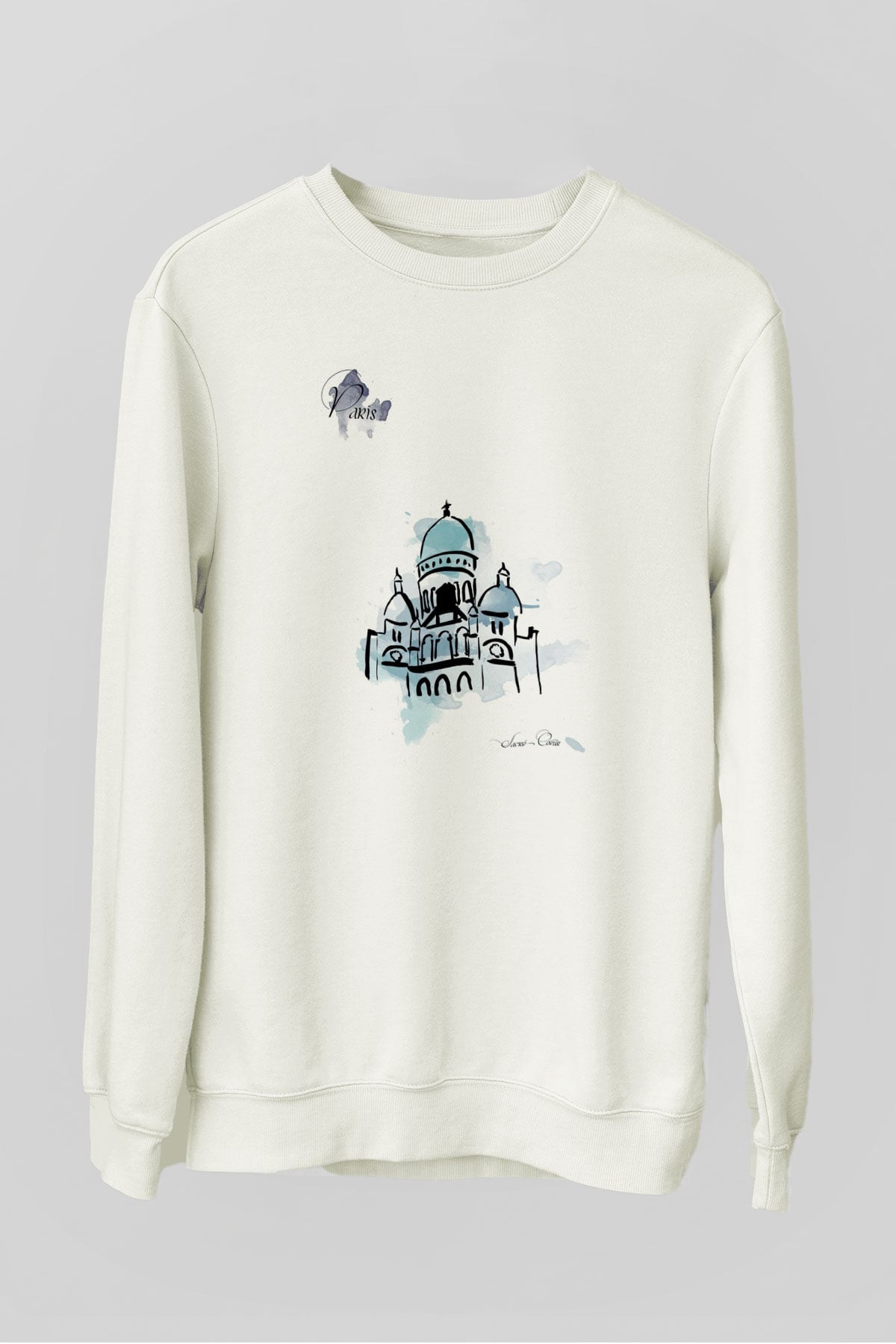 Kutsal Kalp Bazilikası Beyaz Unisex Sweatshirt