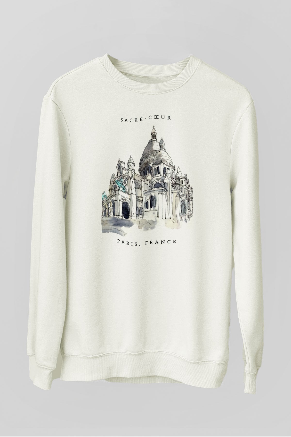 Kutsal Kalp Bazilikası Beyaz Unisex Sweatshirt