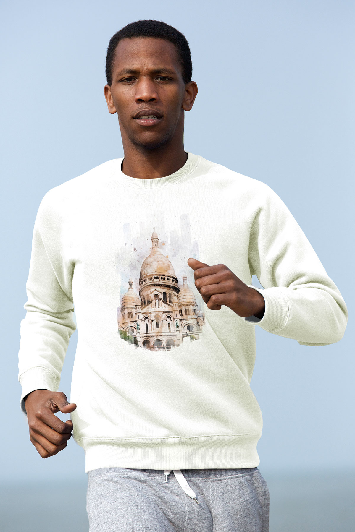Kutsal Kalp Bazilikası Beyaz Unisex Sweatshirt