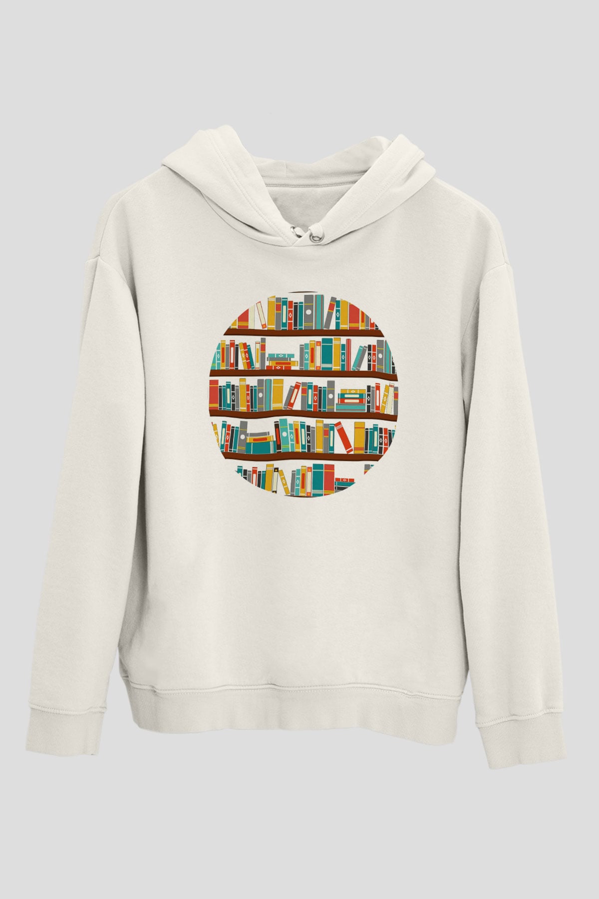 Kütüphaneci Beyaz Unisex Hoodie