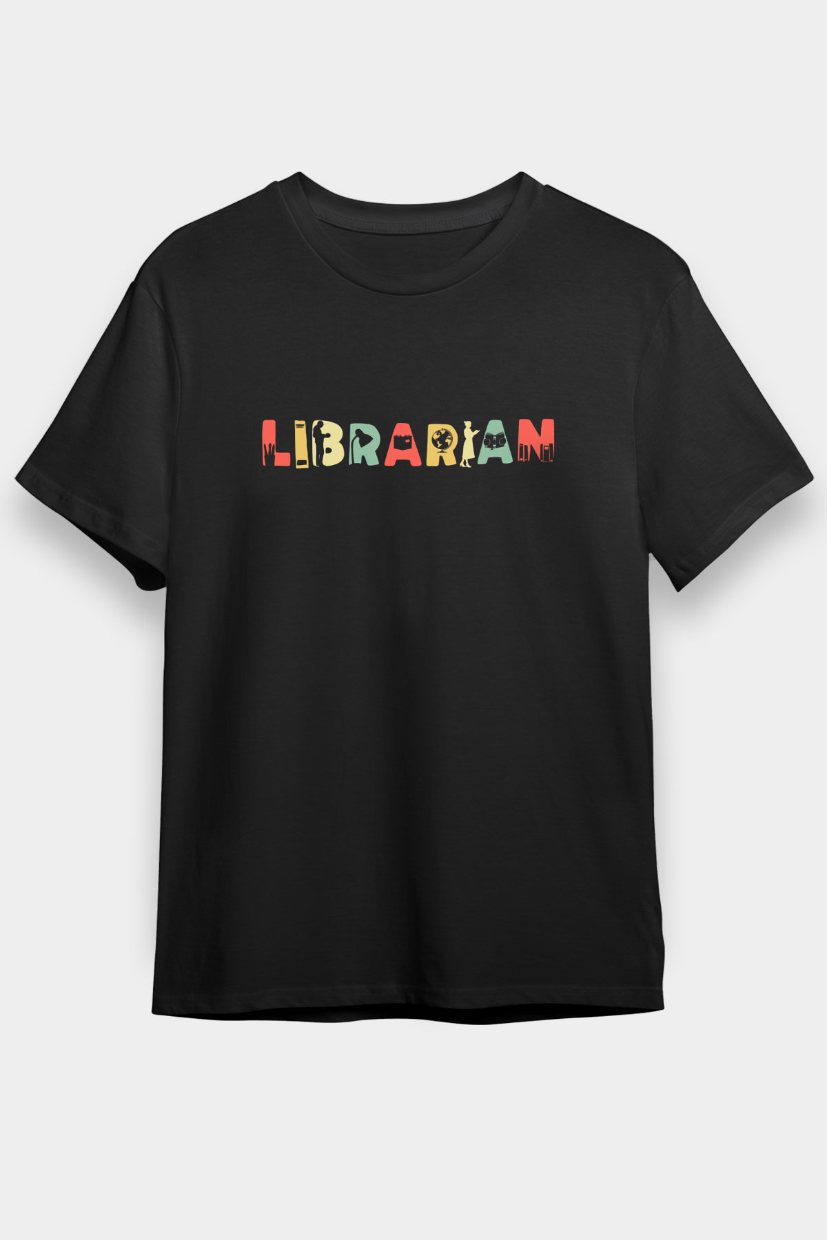 Kütüphaneci Siyah Unisex Tişört T-Shirt - TişörtFabrikası