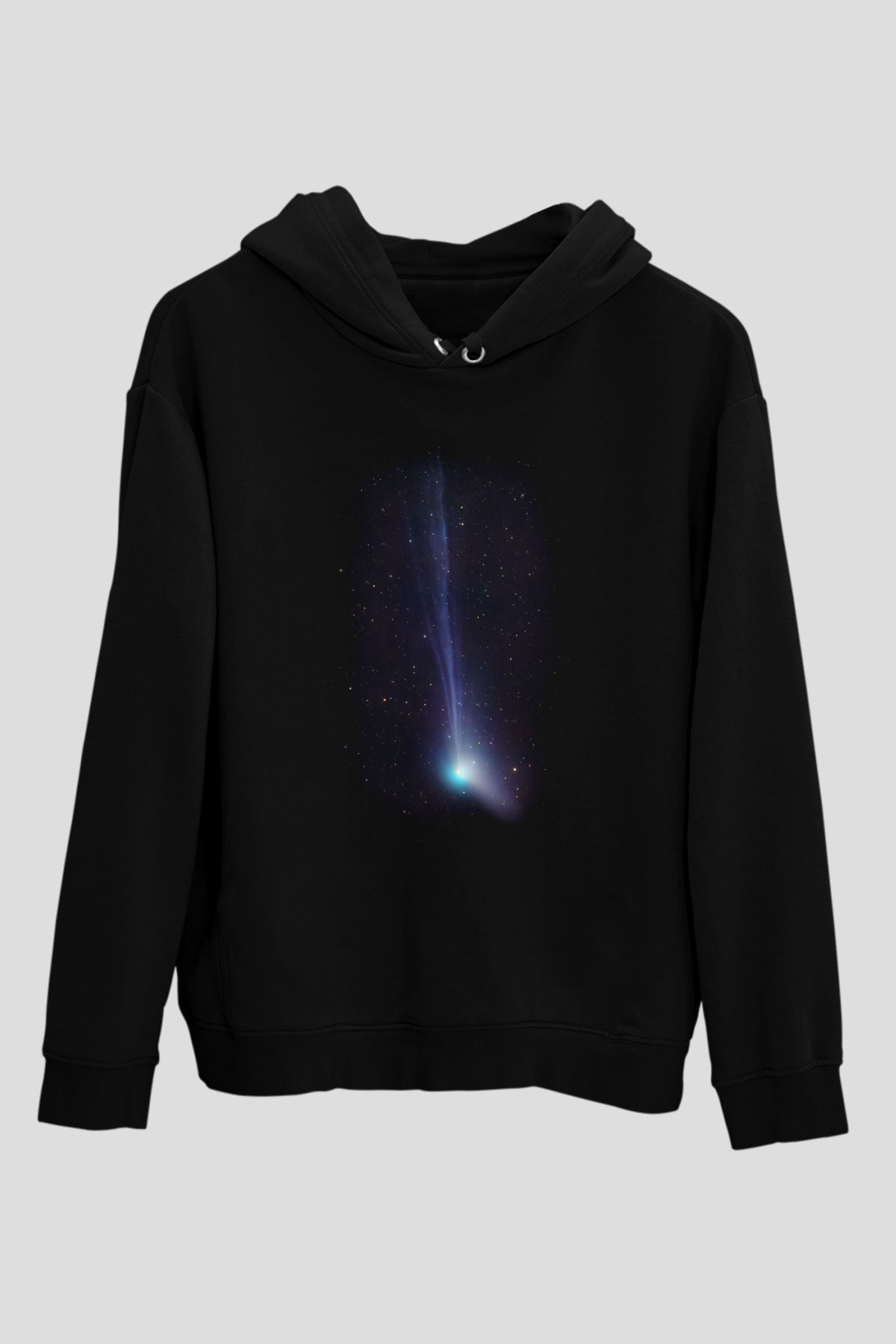 Kuyruklu yıldız Siyah Unisex Hoodie