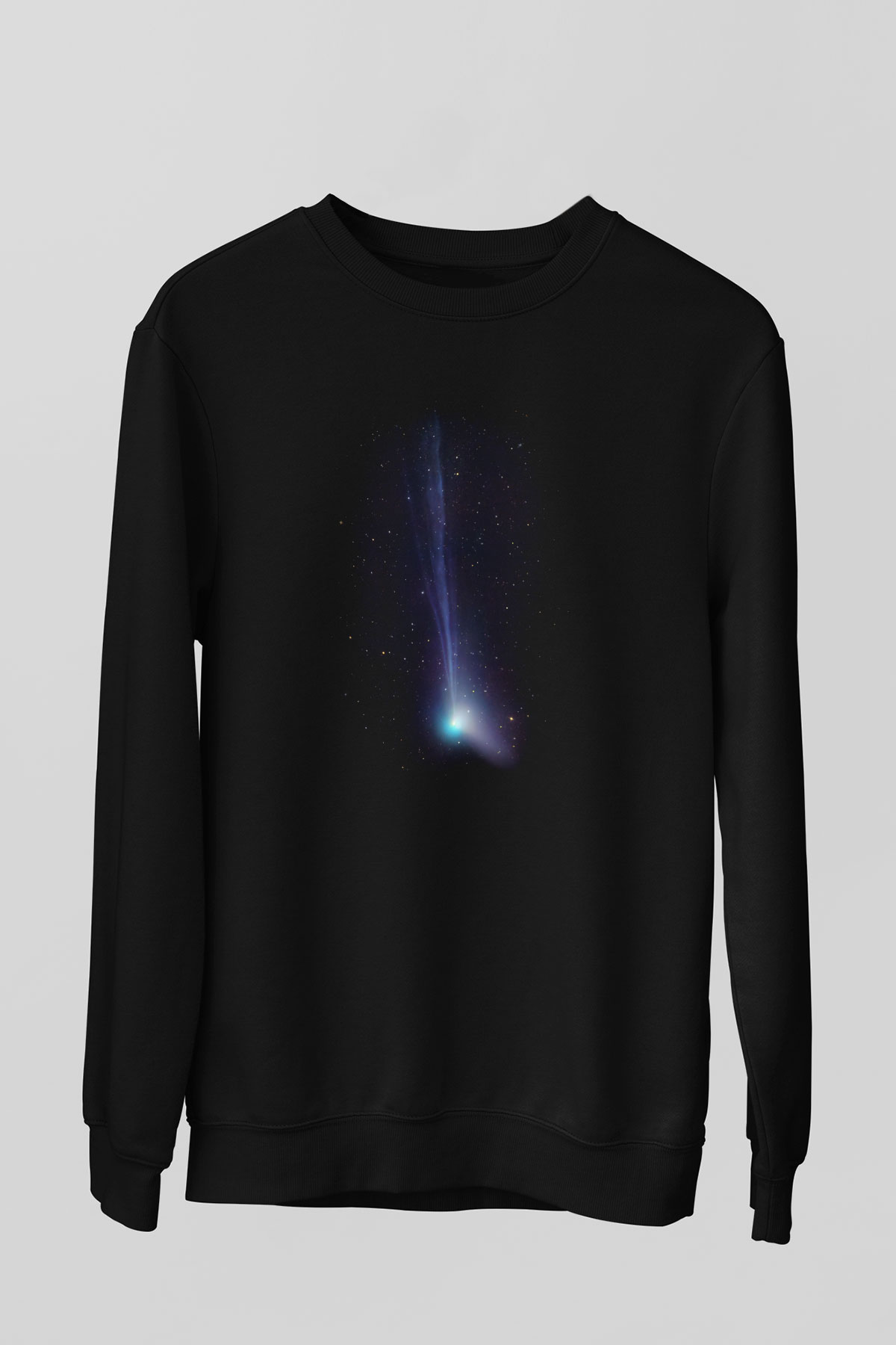 Kuyruklu yıldız Siyah Unisex Sweatshirt