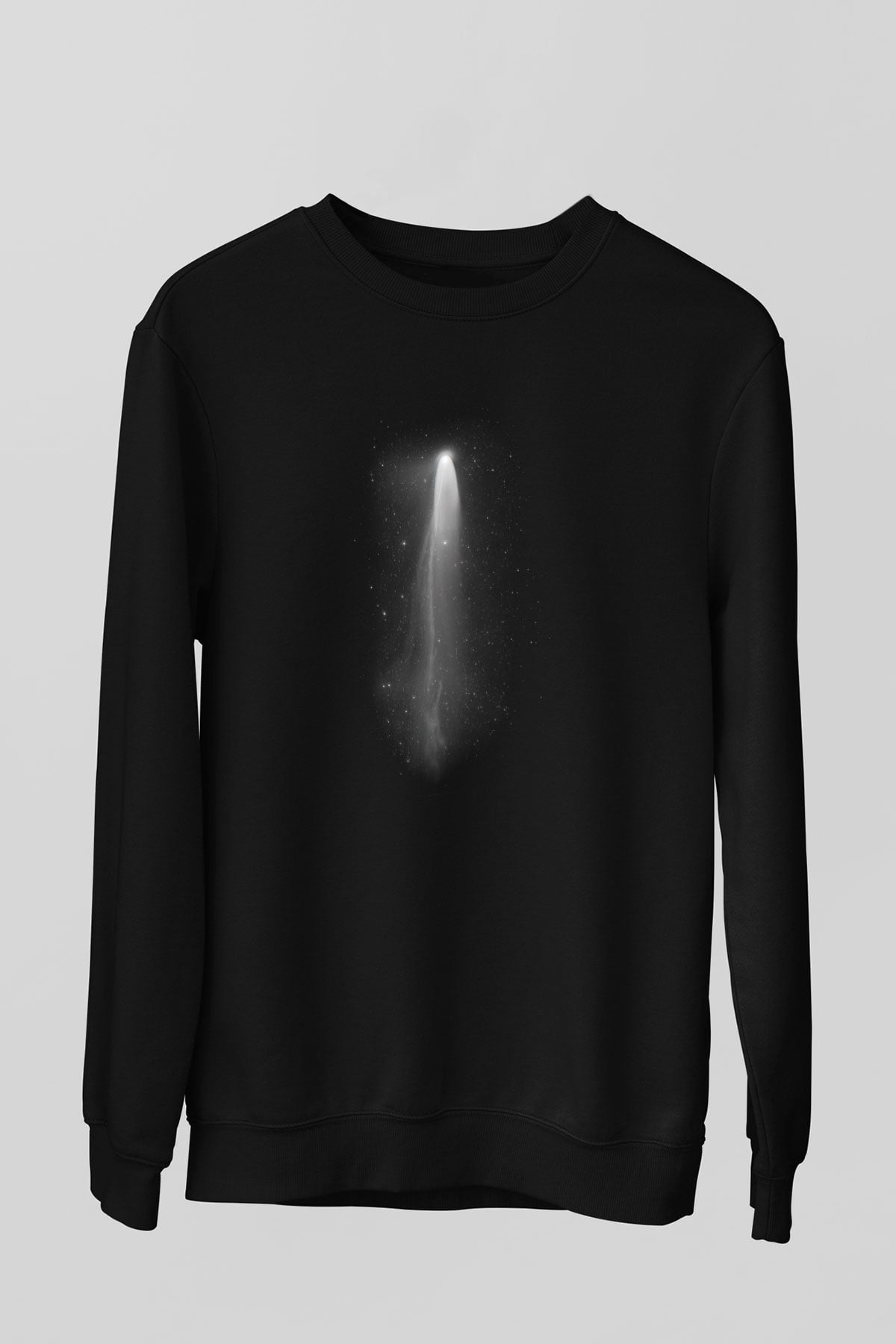Kuyruklu yıldız Siyah Unisex Sweatshirt