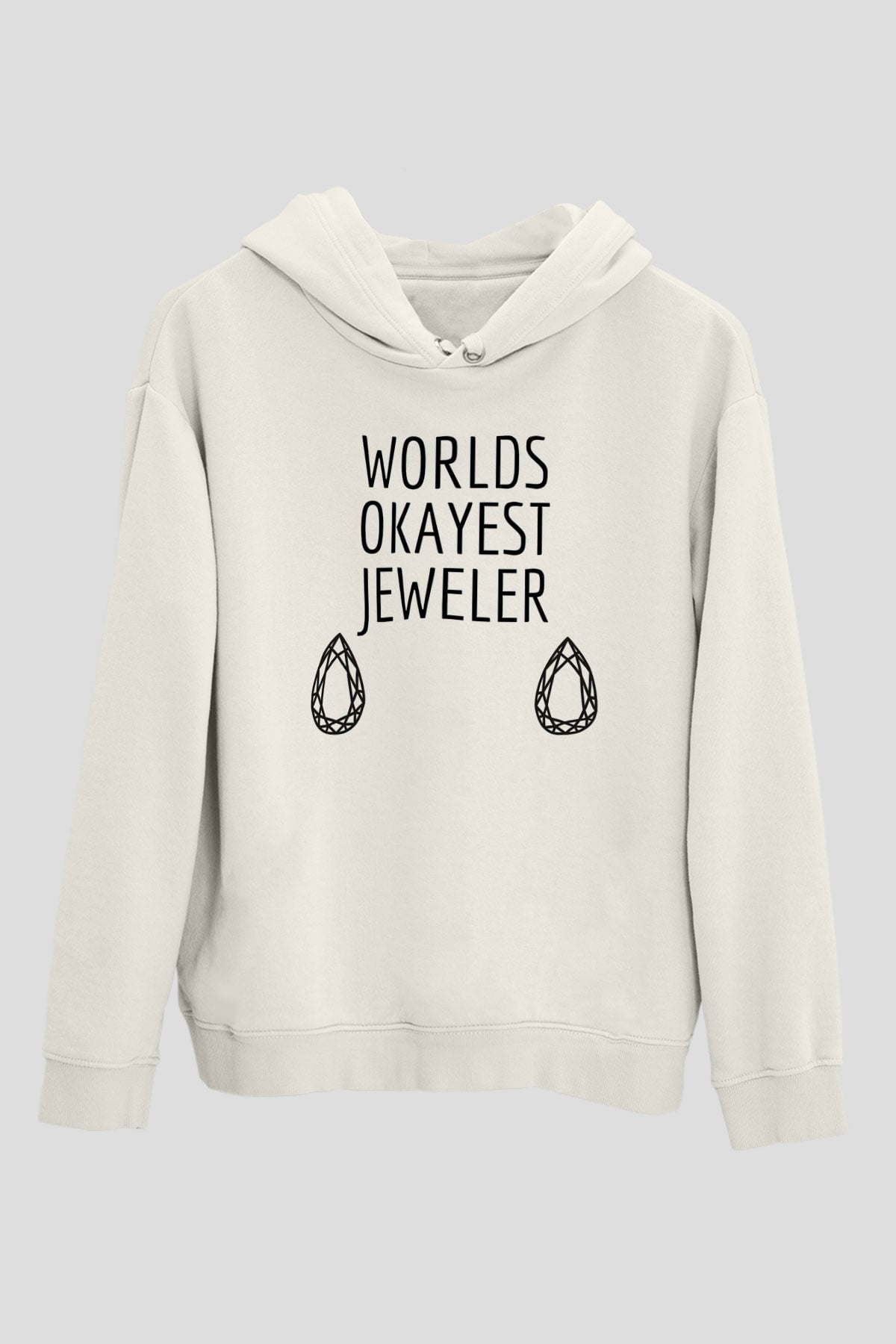 Kuyumcu Beyaz Unisex Kapüşonlu Sweatshirt