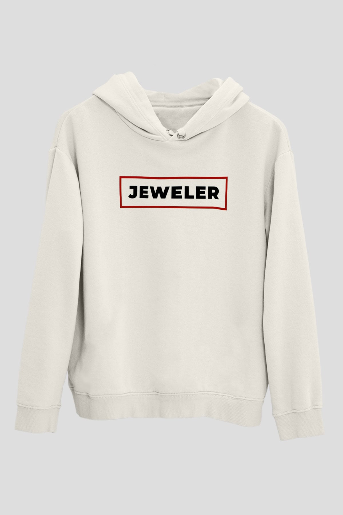 Kuyumcu Beyaz Unisex Kapüşonlu Sweatshirt