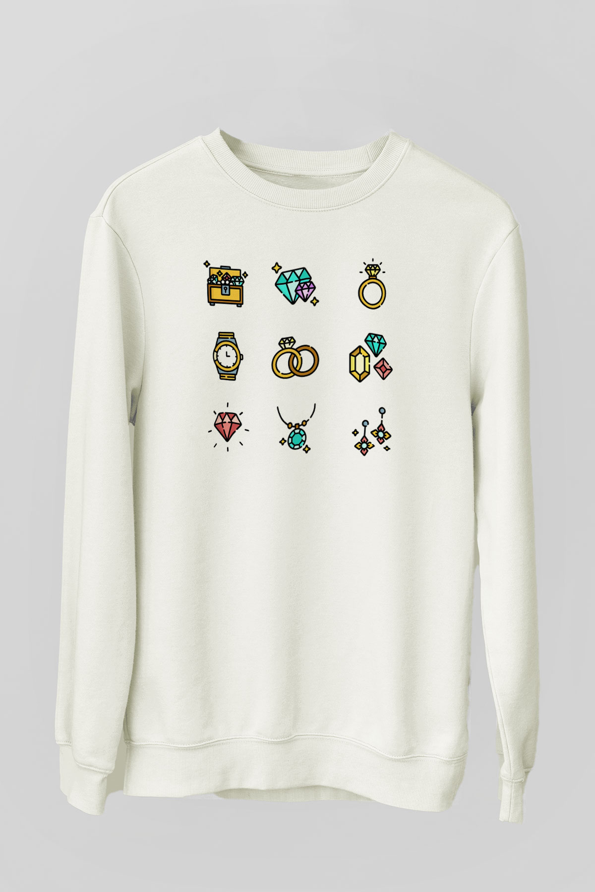 Kuyumcu Beyaz Unisex Sweatshirt