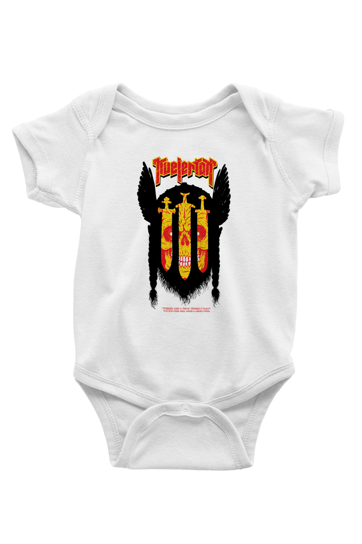 Kvelertak Baskılı Beyaz Unisex Bebek Body - Zıbın