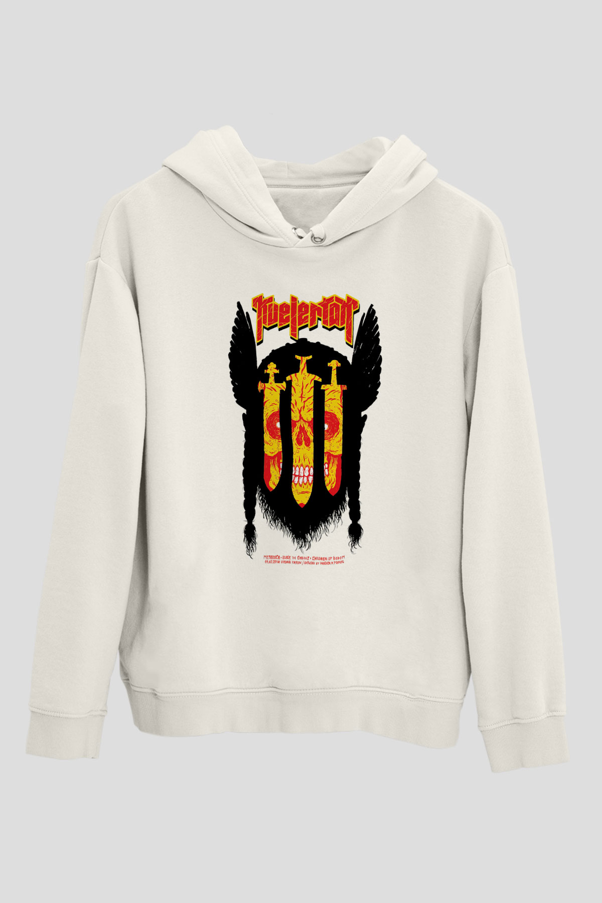 Kvelertak Beyaz Unisex Kapşonlu Sweatshirt