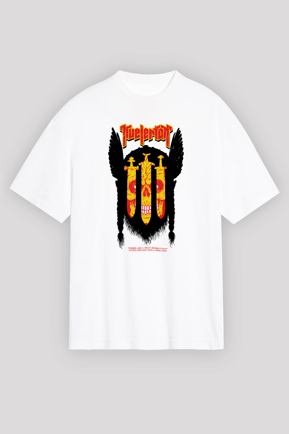 Kvelertak Beyaz Unisex Oversize Tişört T-Shirt