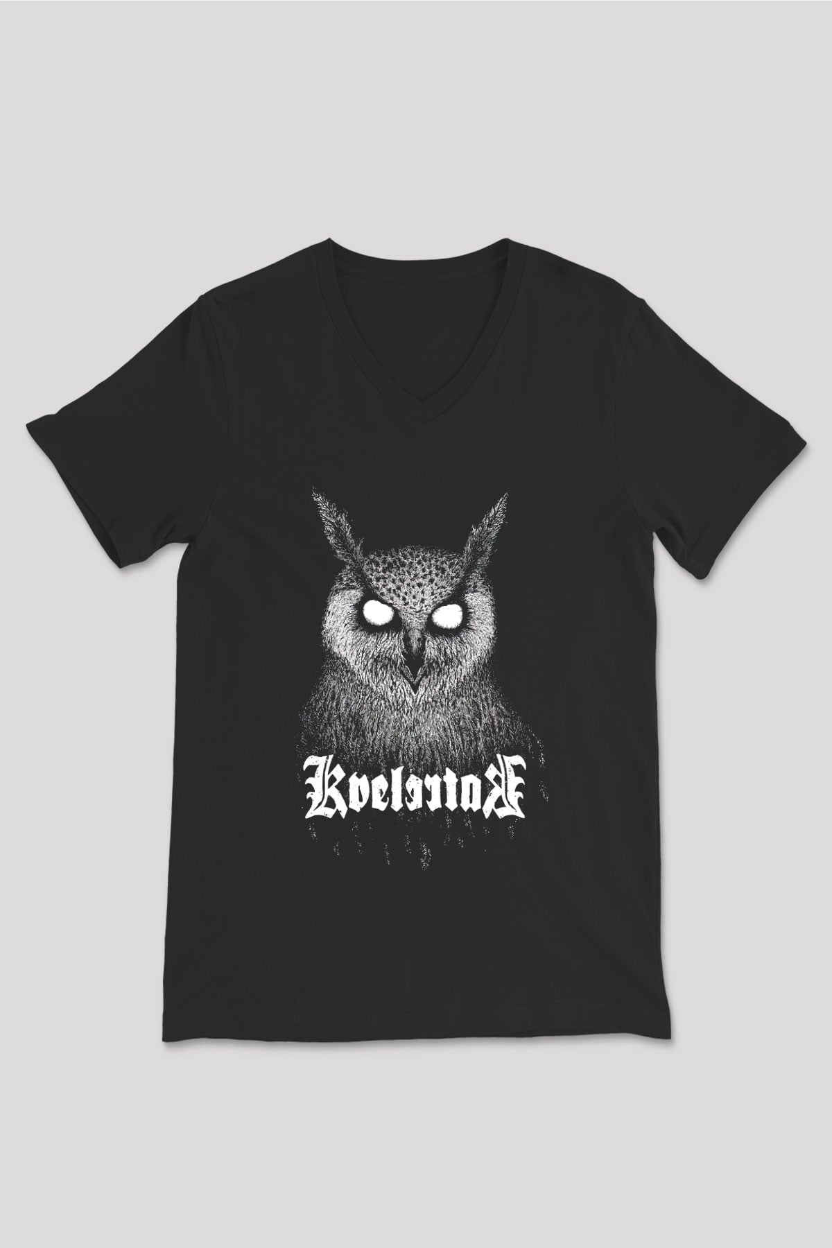 Kvelertak Siyah Unisex V Yaka Tişört T-Shirt