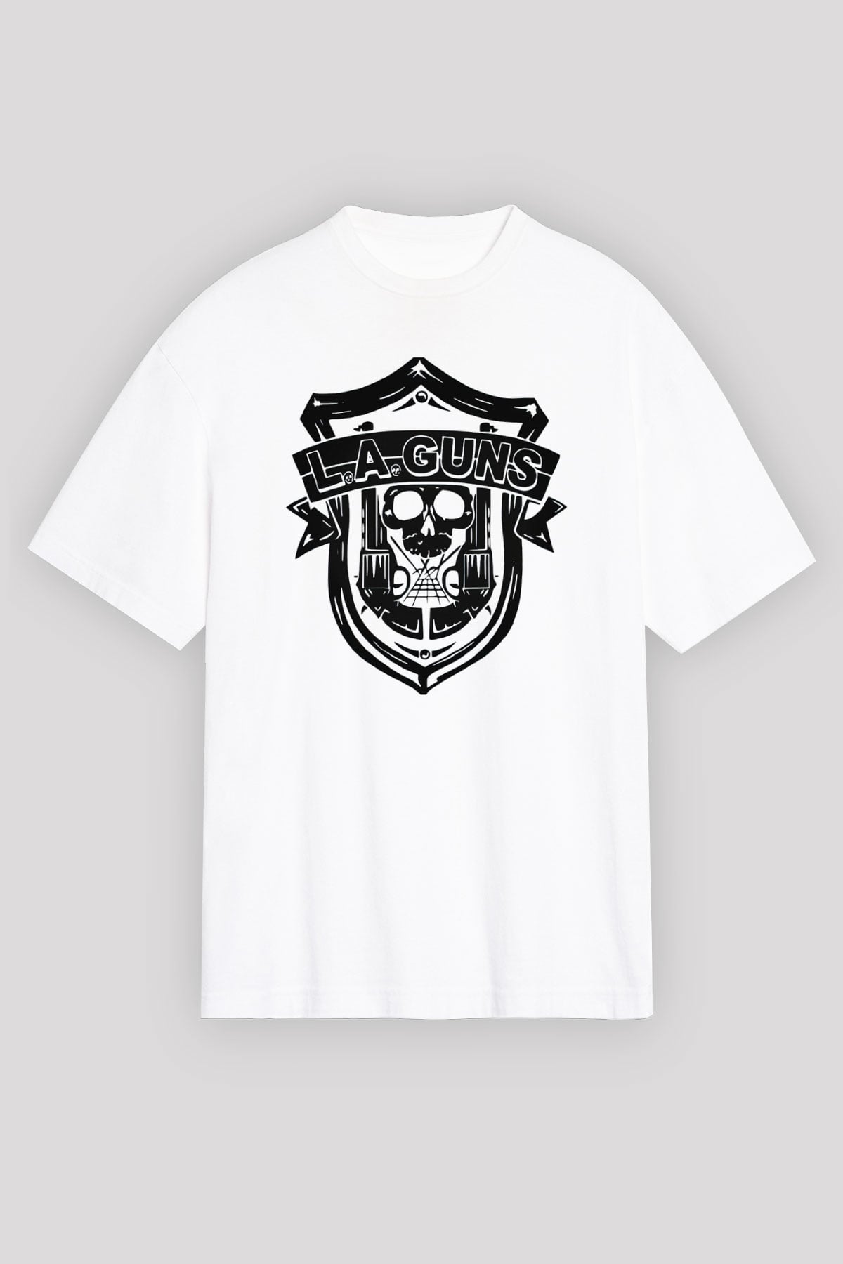 L.A. Guns Beyaz Oversize Tişört Oversize T-shirt - TişörtFabrikası