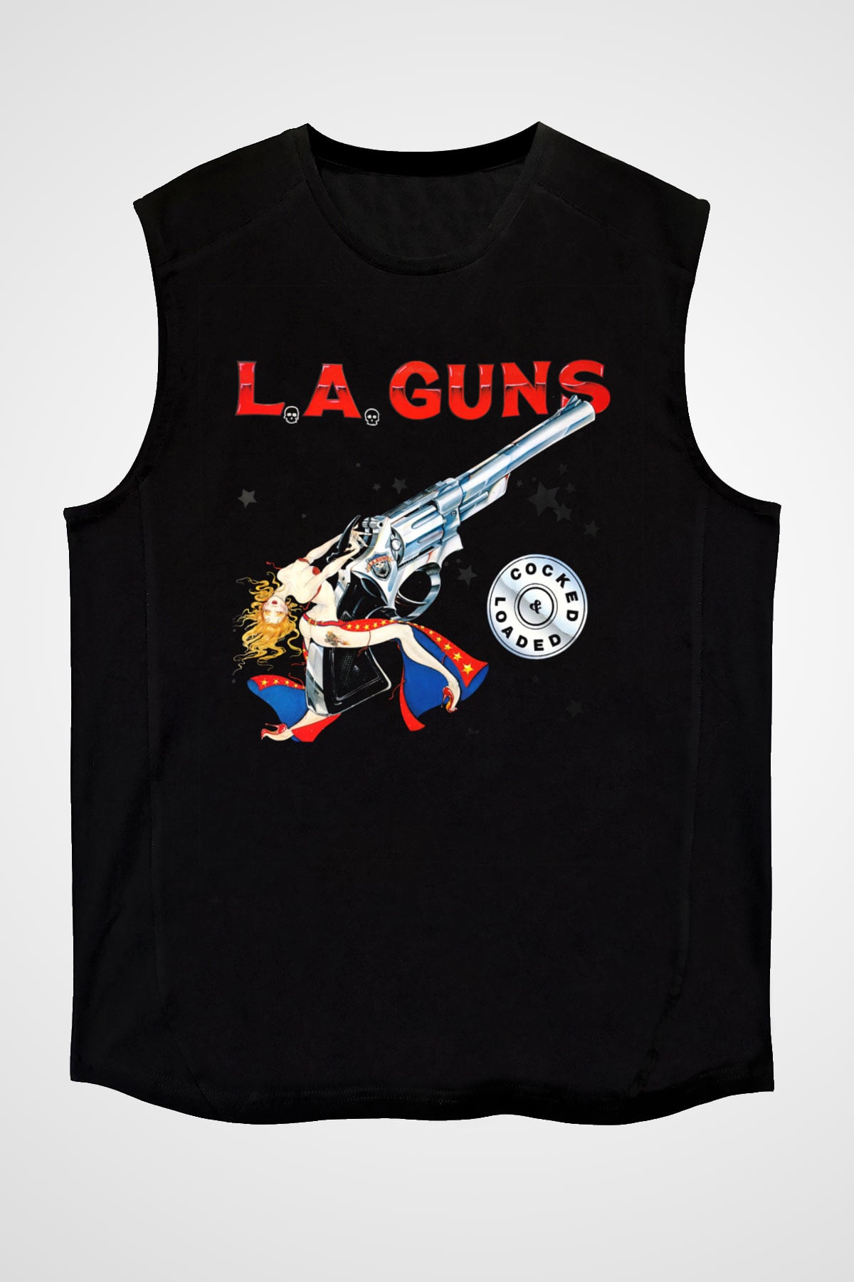 L.A. Guns Siyah Unisex Kolsuz Tişört