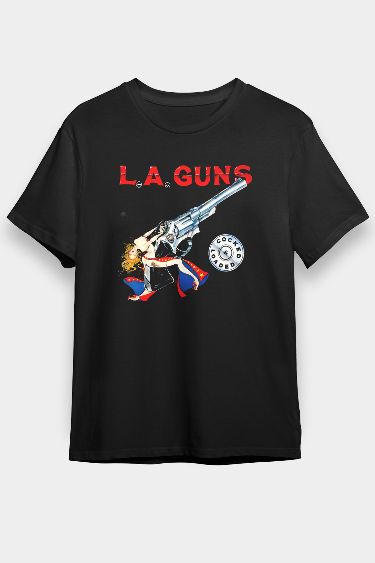 L.A. Guns Siyah Unisex Tişört T-Shirt - TişörtFabrikası